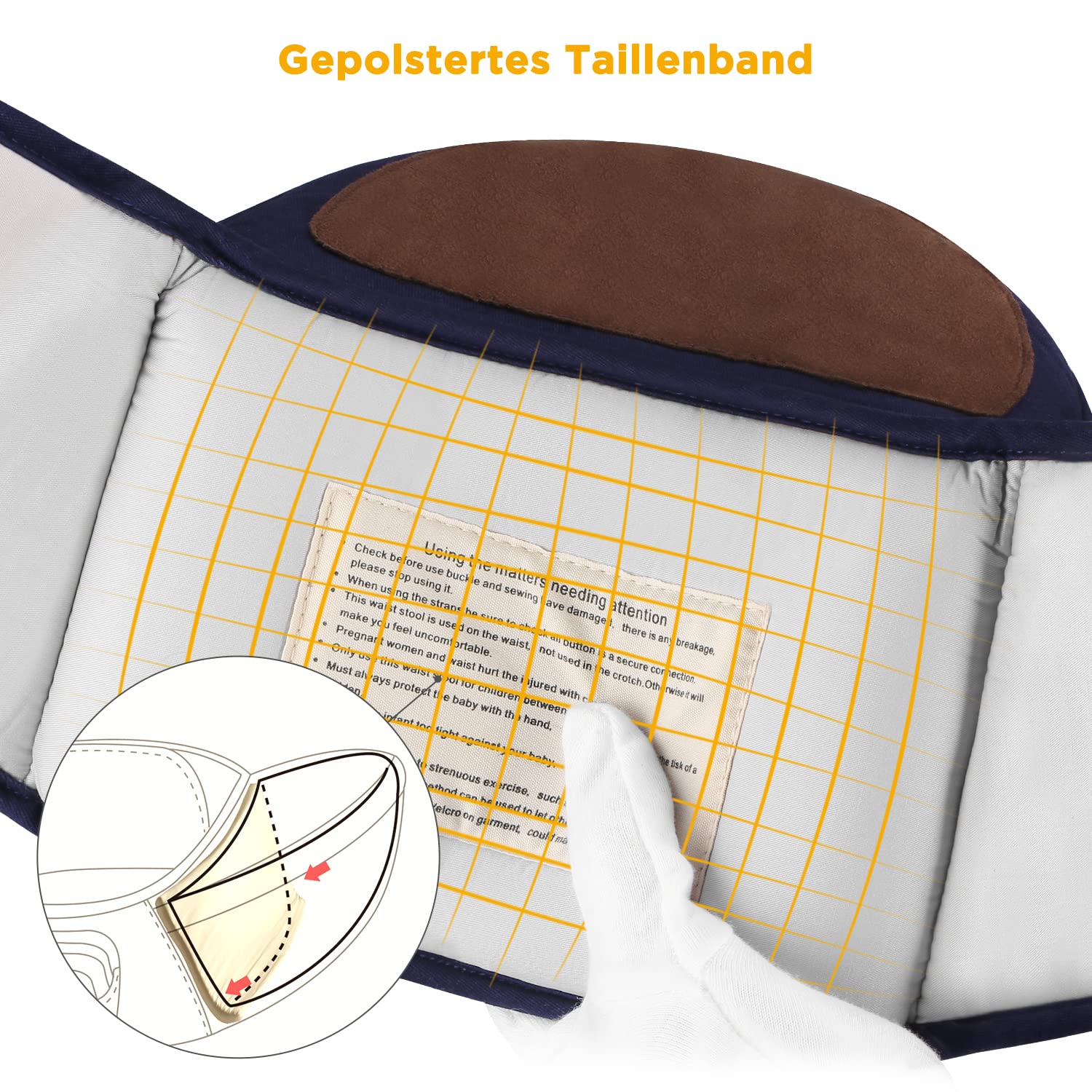 Thumbnail 1 de GAGAKU Baby Hüftsitz Leichte Taille Hocker – 4 Tragepositionen, 0–36 Monate, Blau