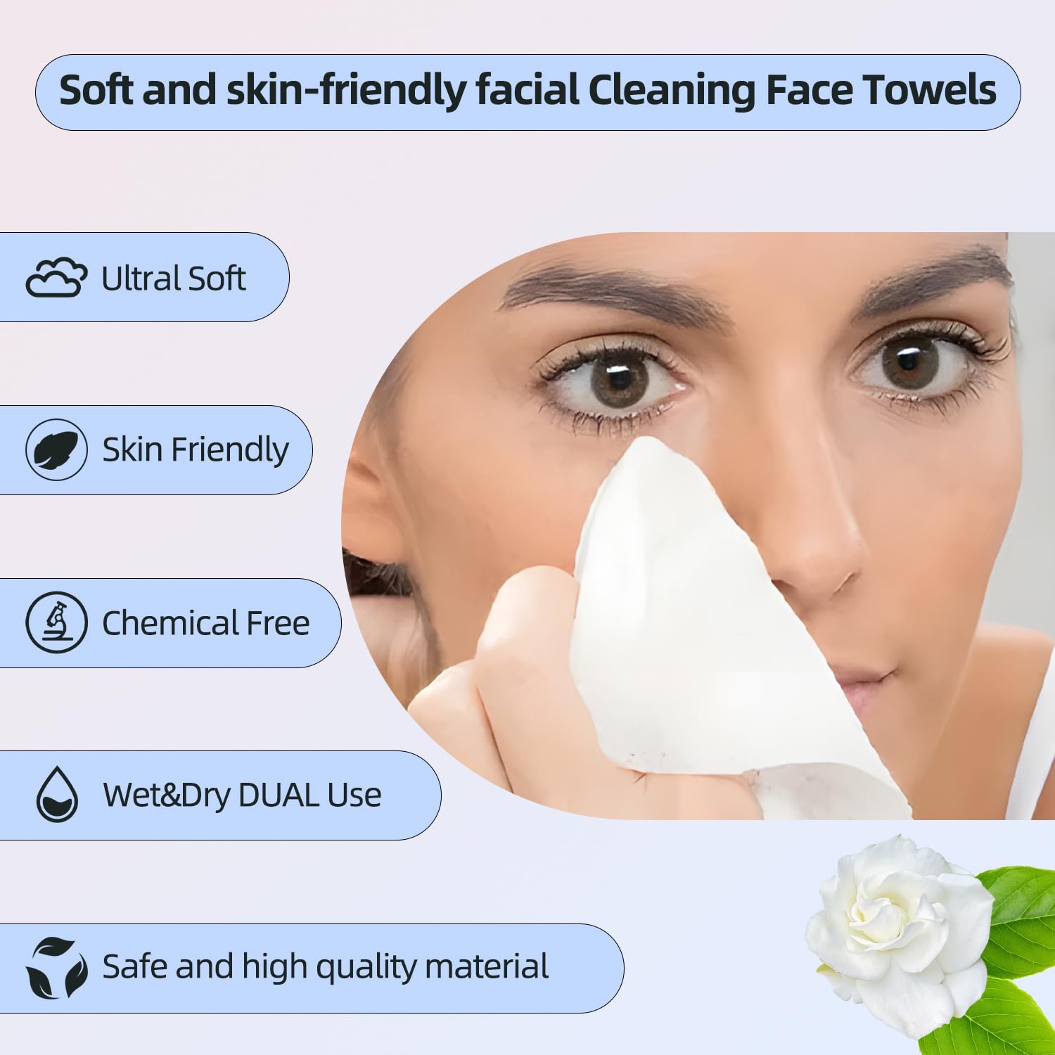 Detalle 2 de Disposable Face Towels XL 50 Count 🧻