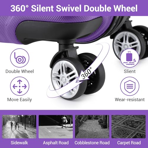 Thumbnail 3 de Kono Medium Suitcase with TSA Lock: 24-Inch Lightweight ABS+PC Hardshell