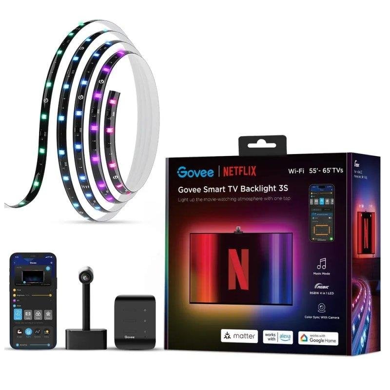 Detalle 2 de Pack Tira LED inteligente Govee H6098 RGBIC+W + Govee RGBWW Smart LED Bulb