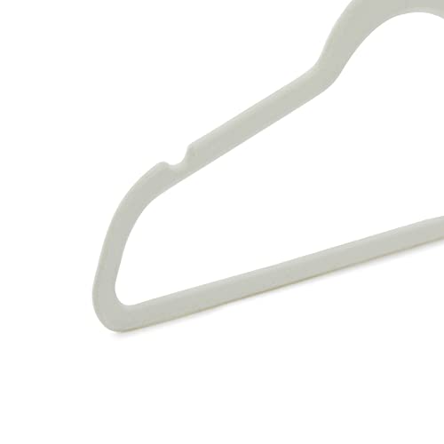 Detalle de Amazon Basics perchas antideslizantes de terciopelo finas (paquete 50) – marfil/dorado