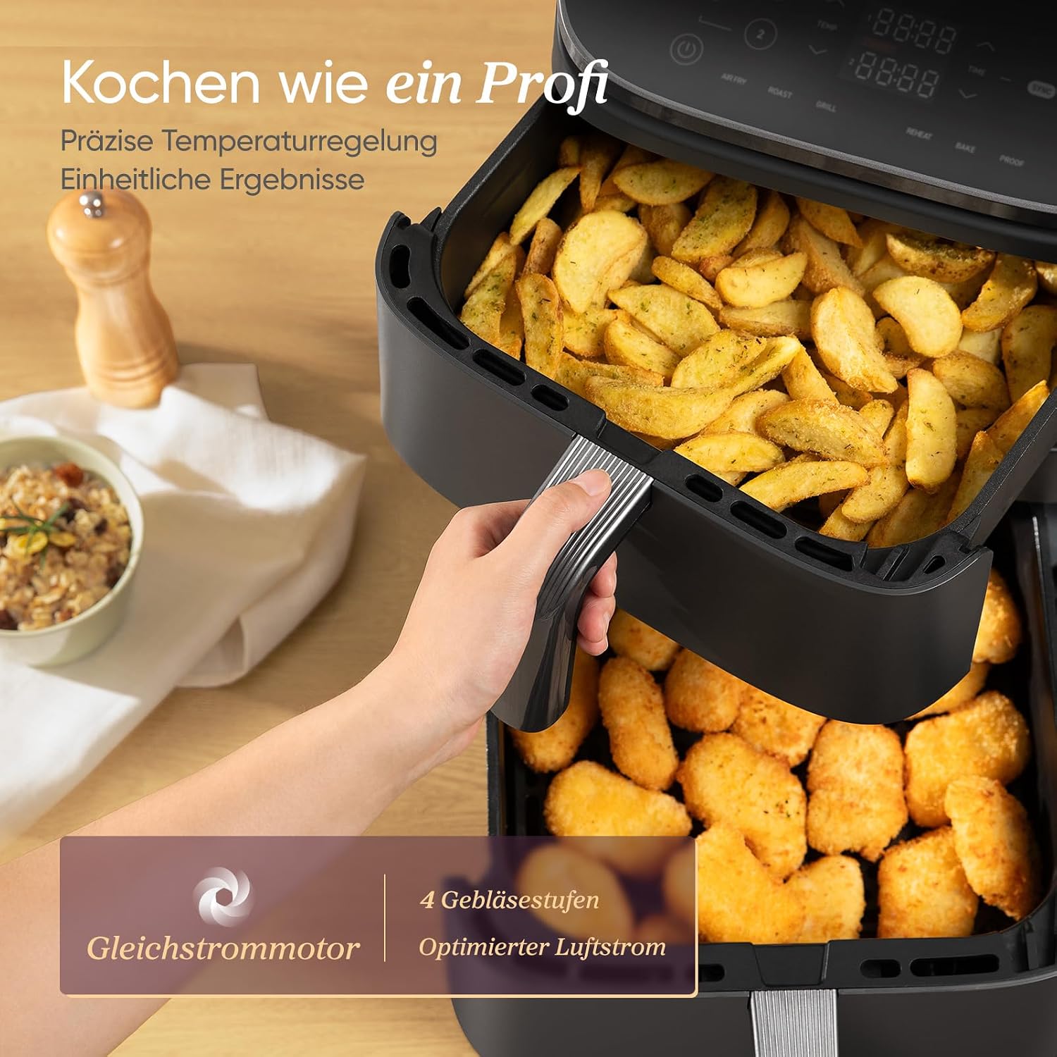 Detalle 2 de COSORI Airfryer 2-Kammer 10,8 L mit Rezeptbuch