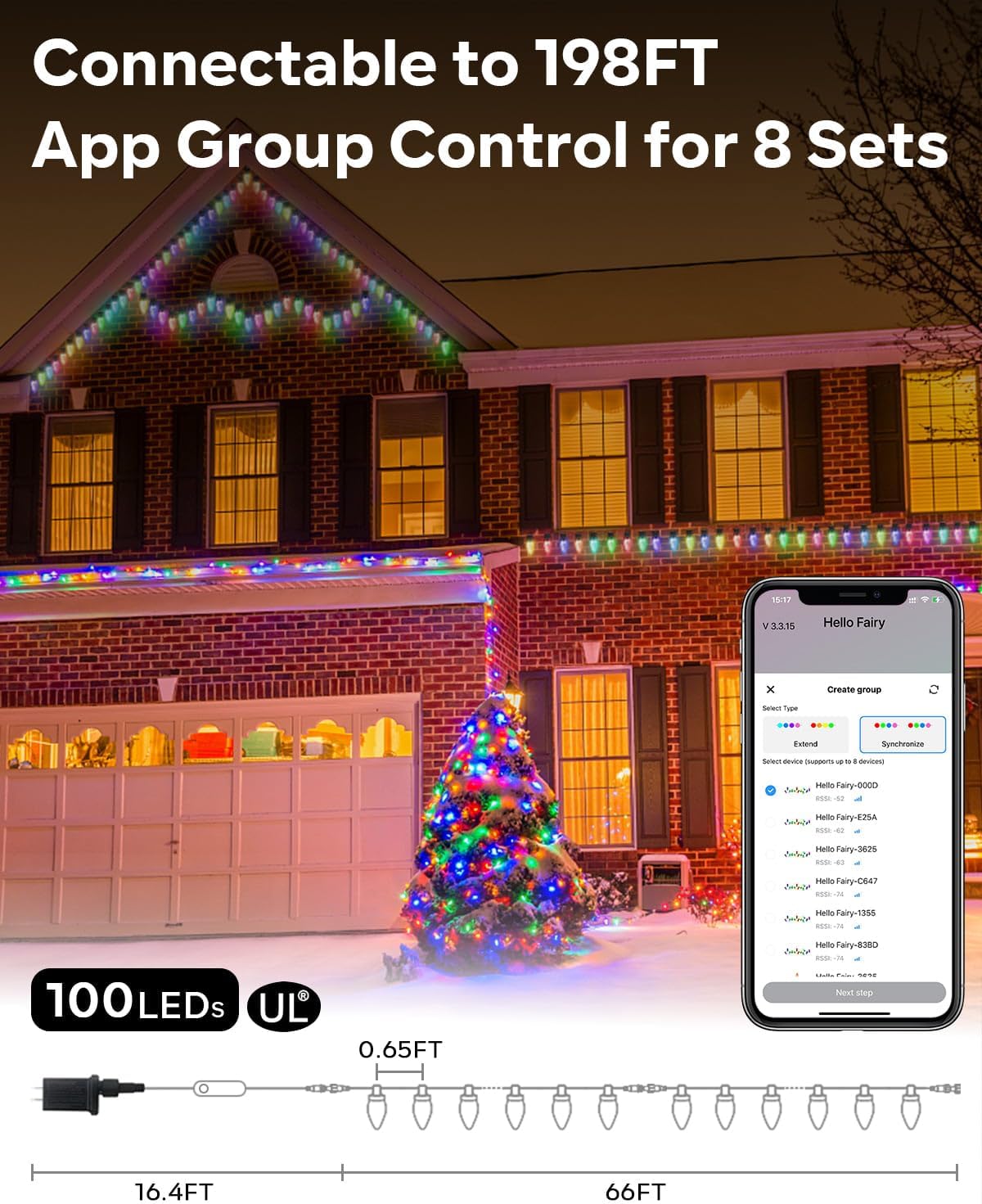 Thumbnail 6 de Avatar Controls BMSL18 Smart C9 Outdoor Christmas Lights, 100 RGB LEDs