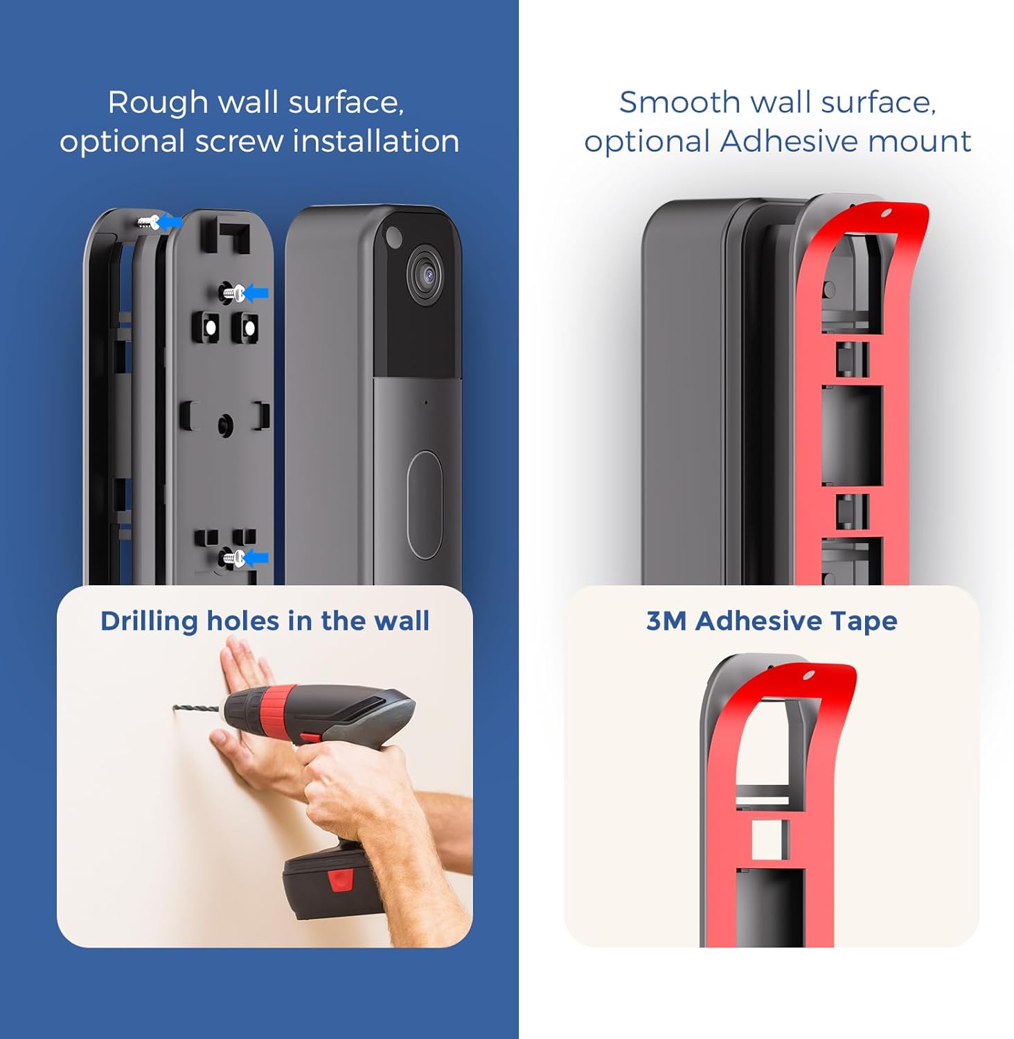 Thumbnail 3 de Gusfeliz Adjustable Doorbell Camera Mount for Blink Video Doorbell 2nd Gen (No Drill) – 35° to 55° Angle Mount