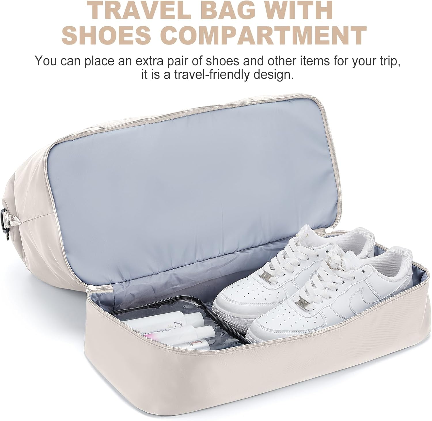 Detalle 1 de HPLQQ Weekender Reisetasche für Damen (45 x 36 x 20 cm) mit Schuhfach und Nassfach – Easyjet Handgepäck Kliniktasche Travel Duffle Bag