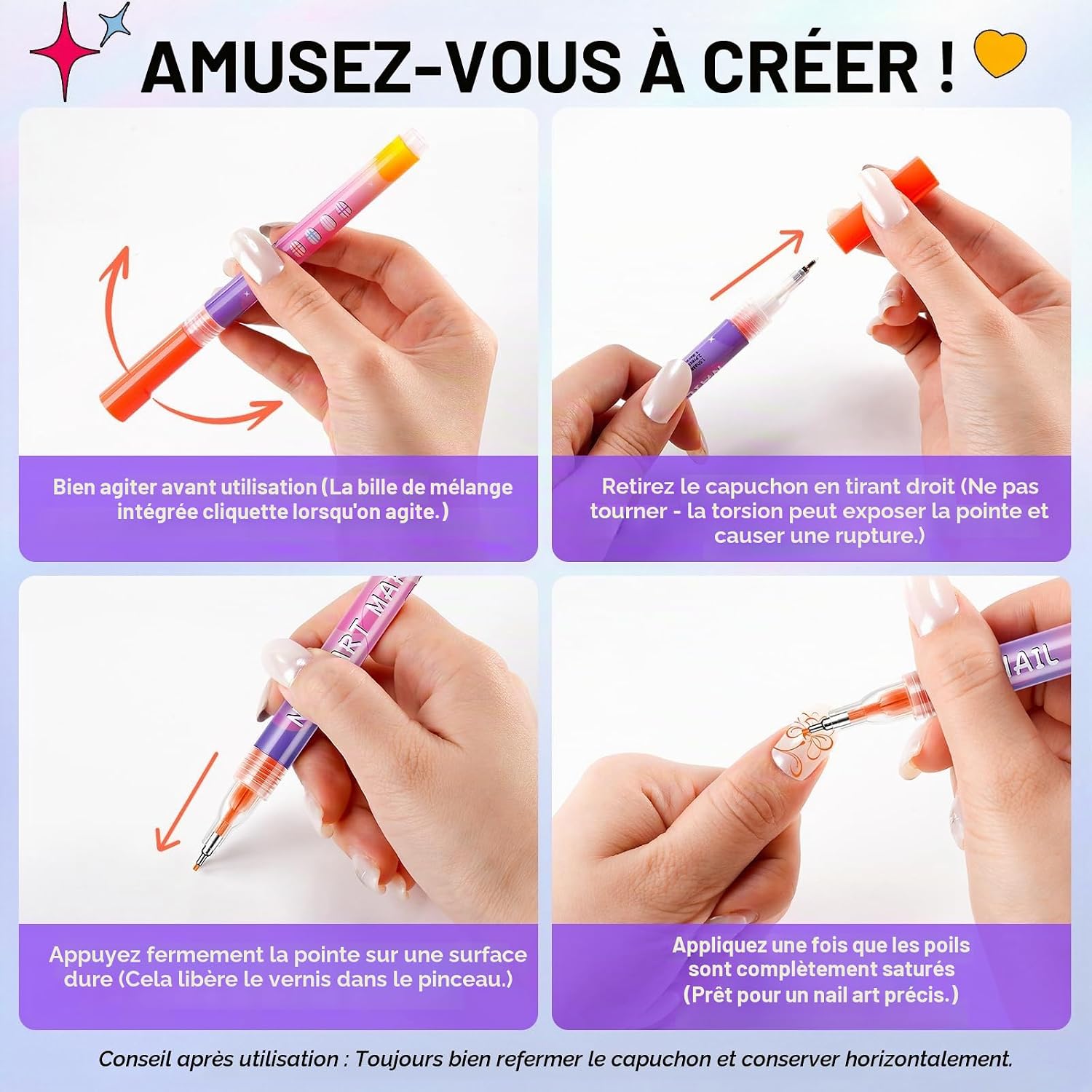 Thumbnail 2 de Set de 12 Stylos Nail Art – Pointe fine 0,5 mm pour dessins précis sur ongles