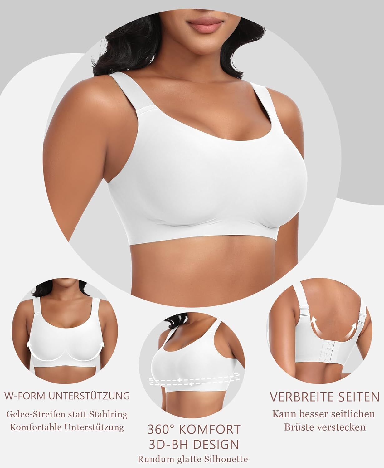 Thumbnail 3 de Nahtloser BH Damen ohne Bügel – Glatt Komfort Vollschalen mit 3D-Polsterung