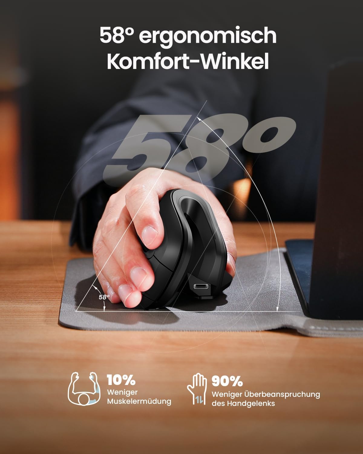 Thumbnail 5 de ProtoArc EM11 Ergonomische Vertikale Maus 500mAh