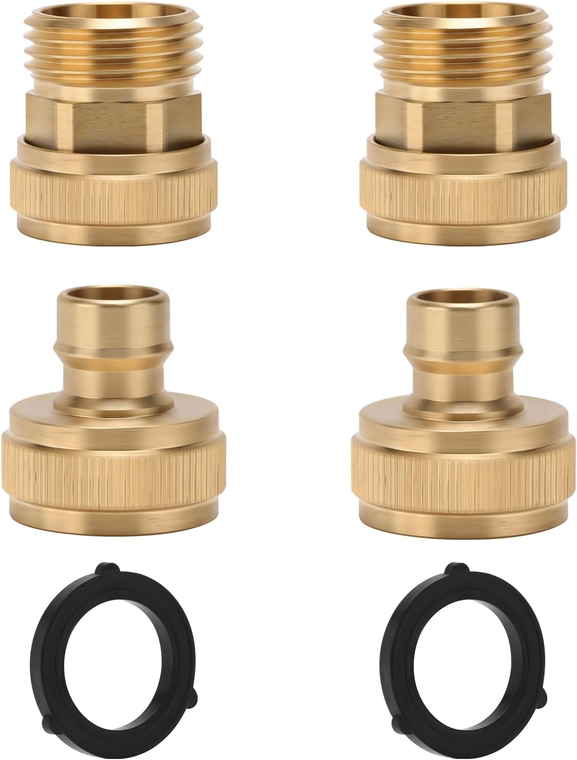 Detalle de MEASUREMAN MD047 Garden Hose Quick-Connect Kit, Solid Brass, 3/4-Inch GHT