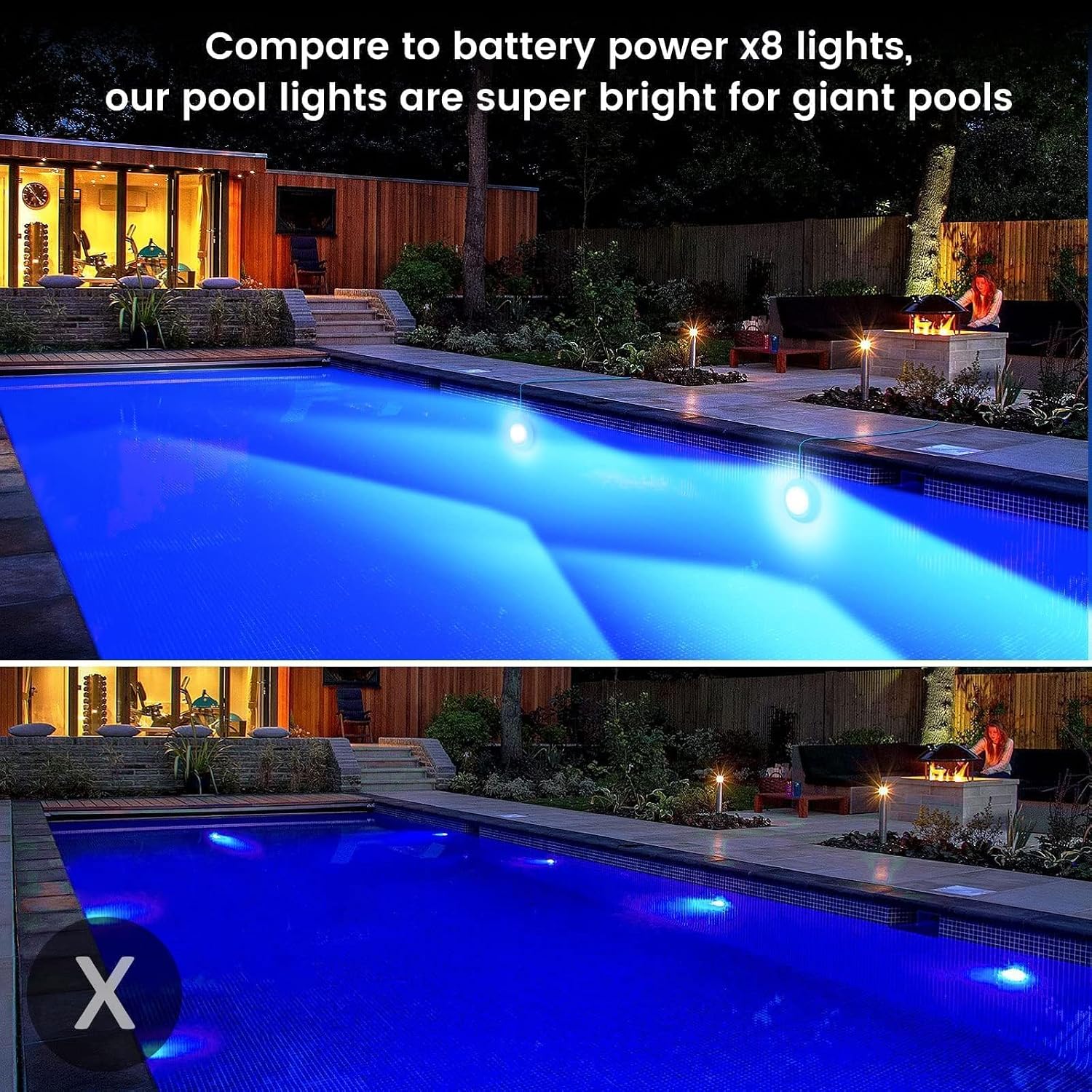 Detalle de LyLmLe projecteur piscine LED 10W 12V avec aimant, pilotage via appli et synchronisation musique (IP68, câble 8 m)