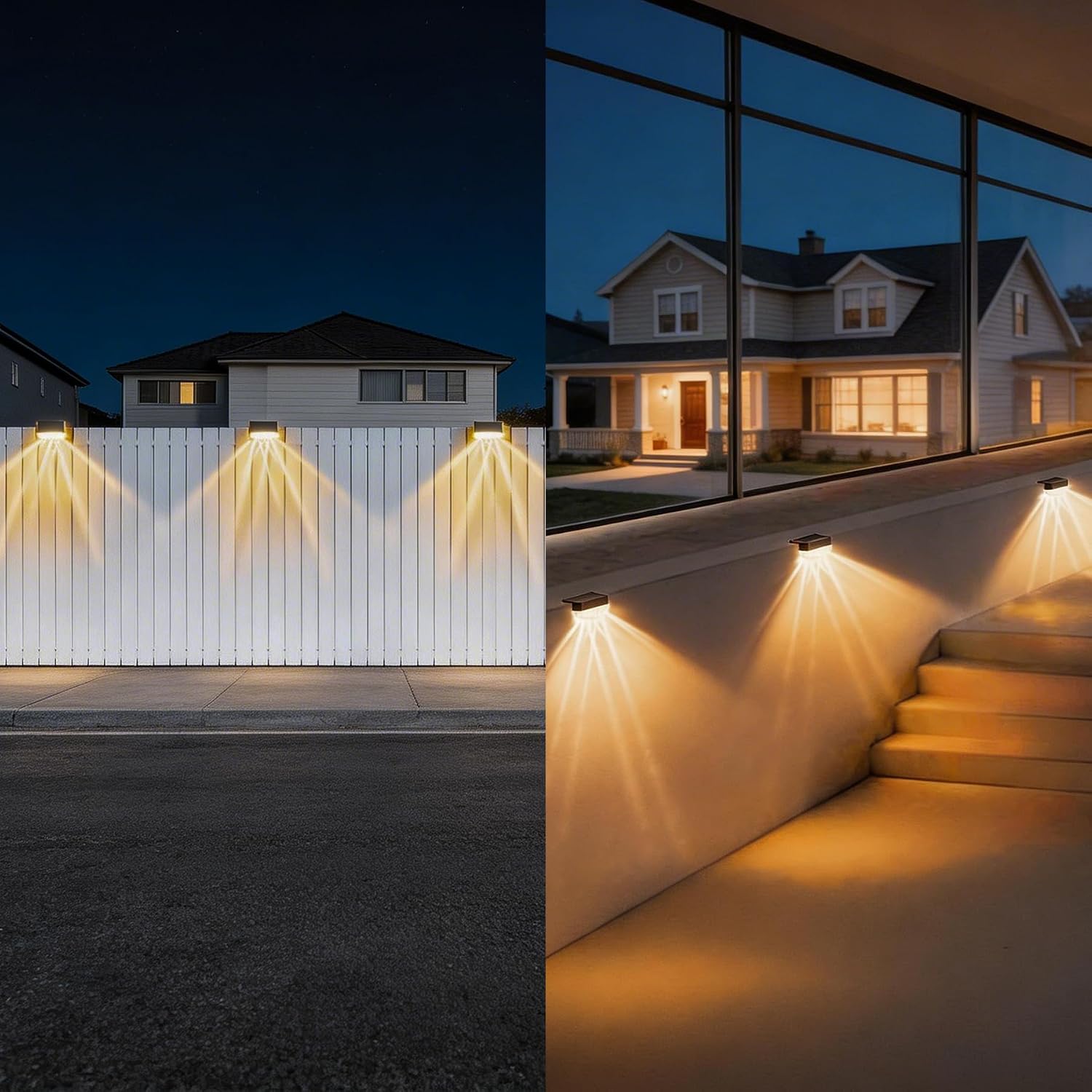 Detalle de Sylvwin Lampade Solari per Uso Esterno – Confezione da 6 Luci LED da Parete (Bianco Caldo)