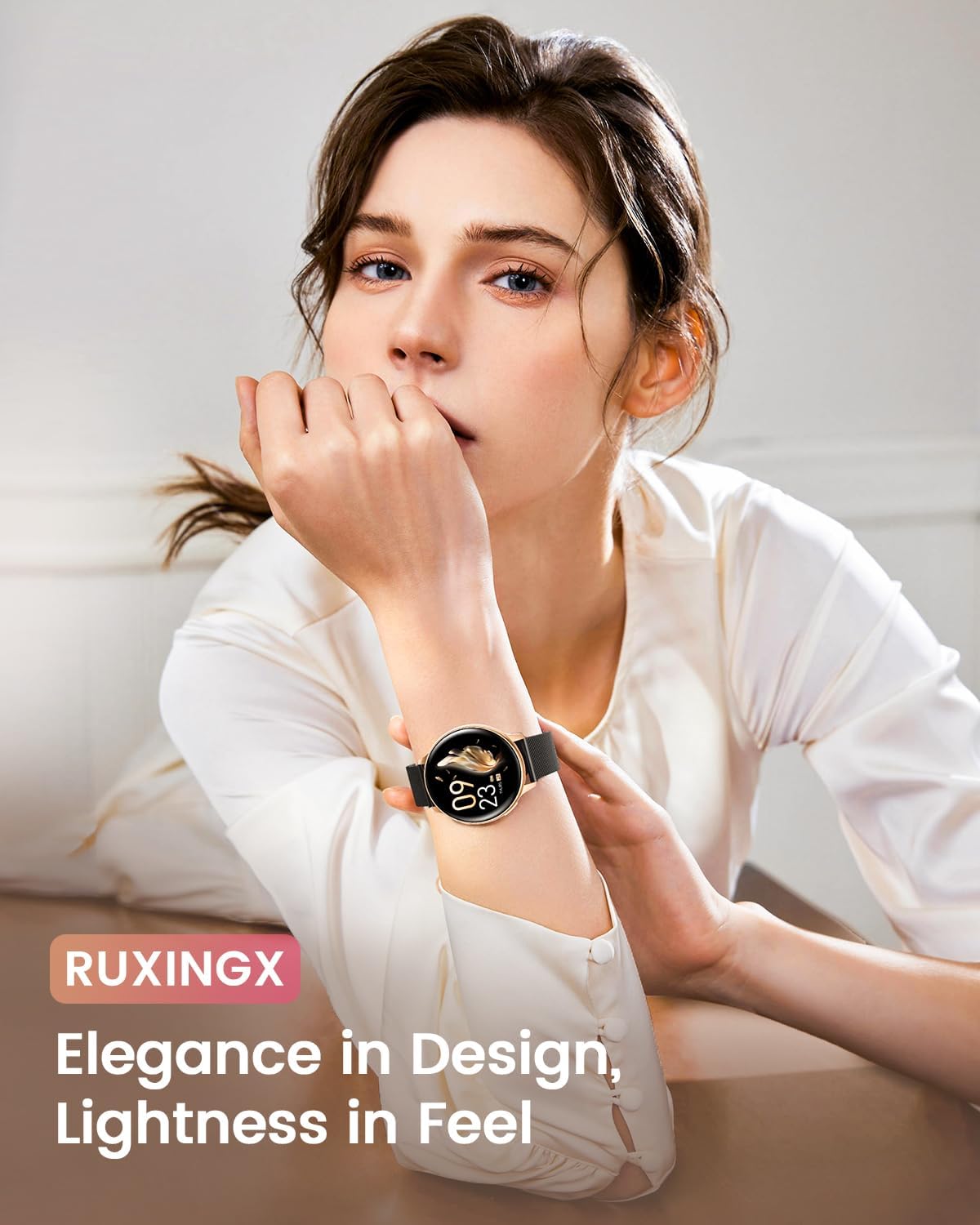 Detalle 2 de RUXINGX Smartwatch Damen 1,27 Zoll Telefonfunktion