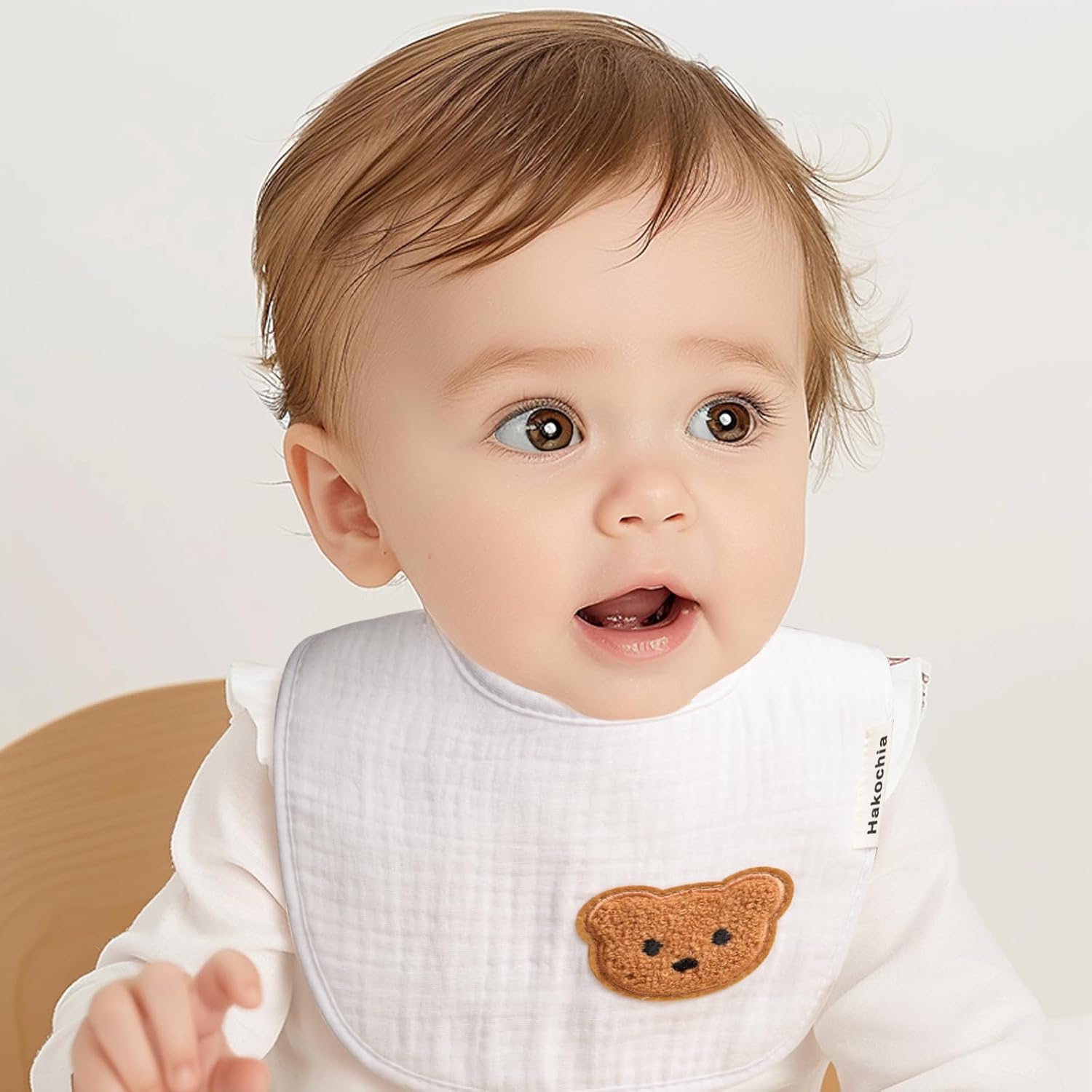Detalle de Hakochia Muslin baby bibs 10-pack