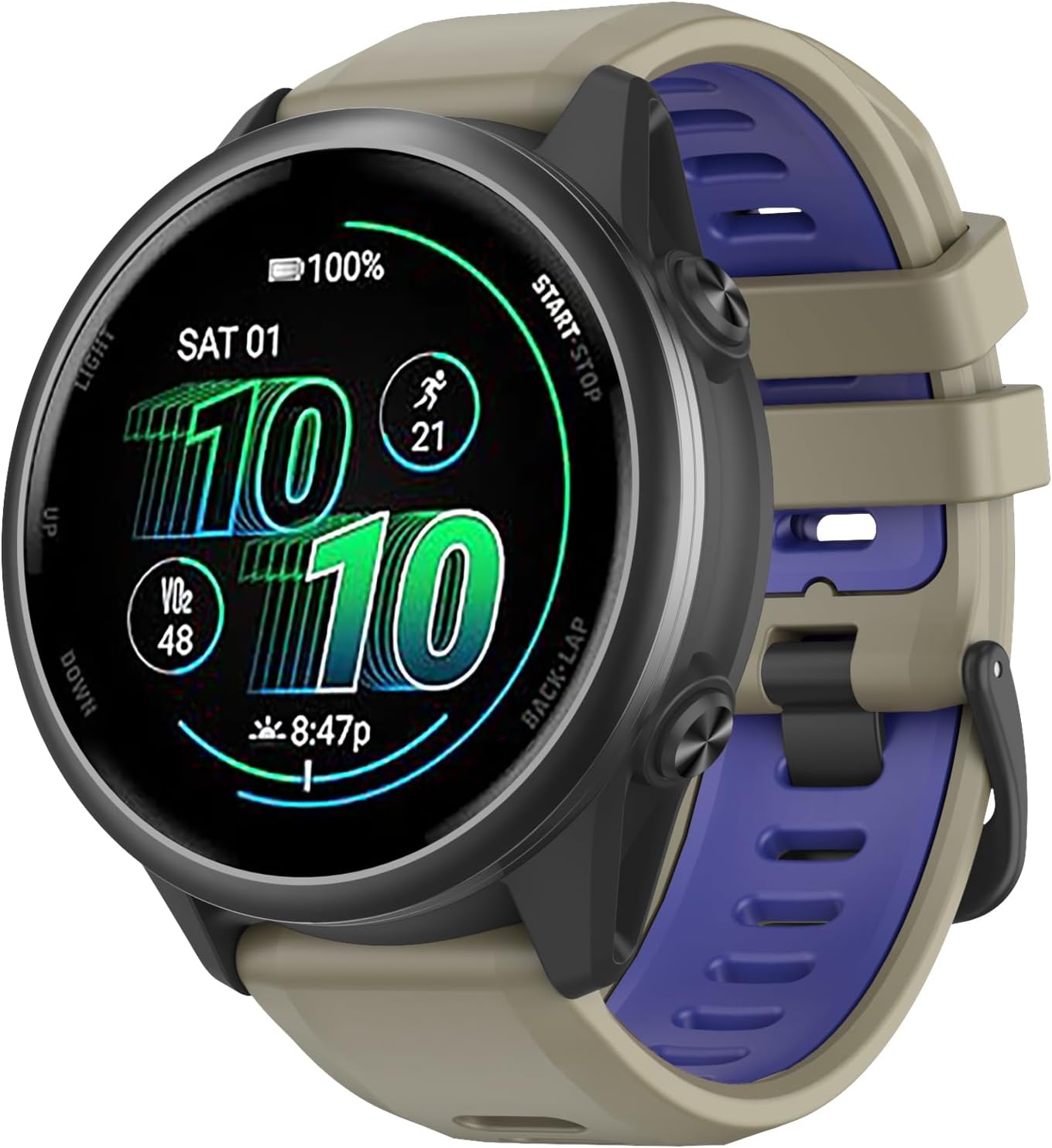 Detalle de OVERSTEP 22mm Silicone Quick Release Waterproof Sport Strap for Garmin, Coros & more