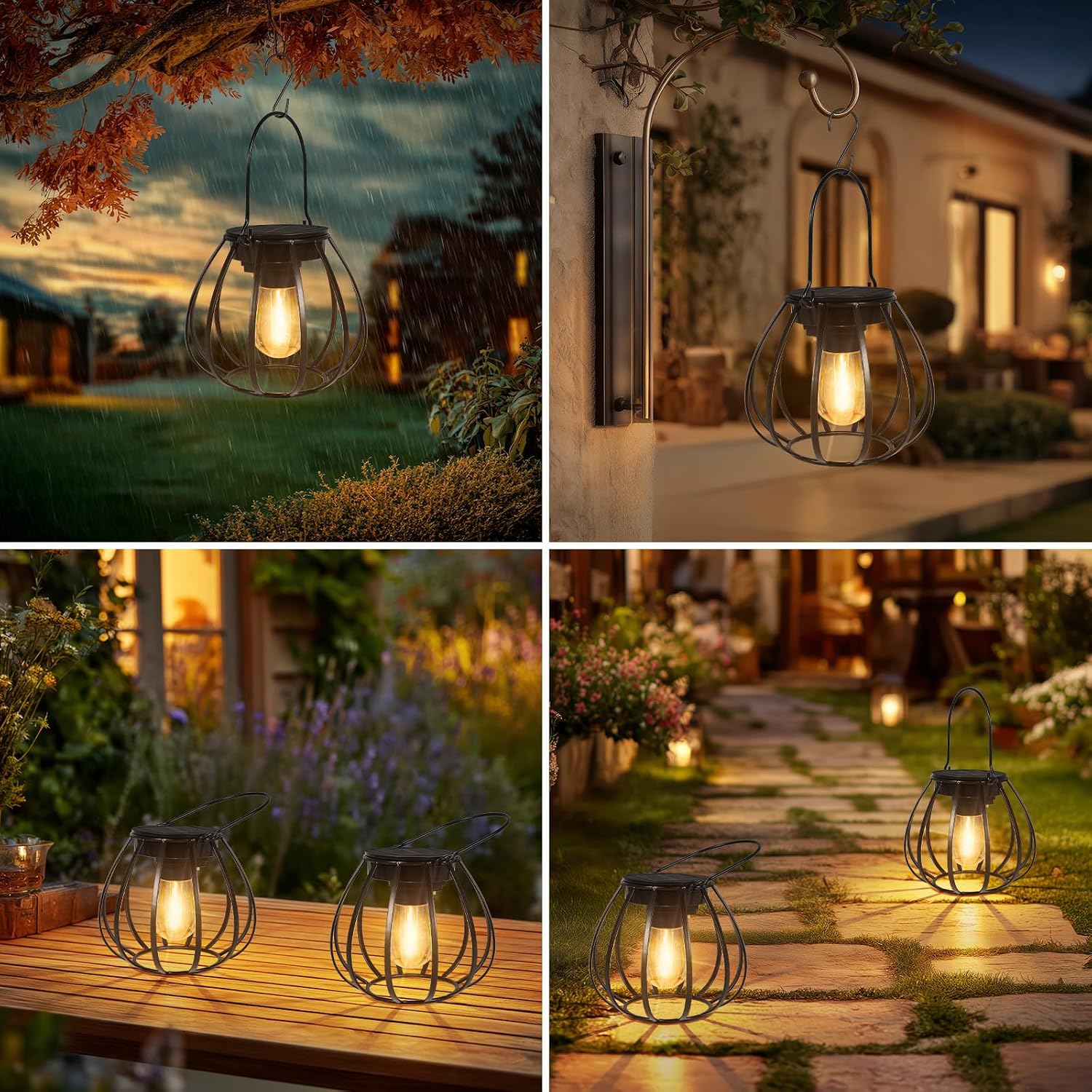 Thumbnail 6 de Dehobo Lanterne Solari Da Esterno 2 Pezzi – Lanterna Solare IP65 Bianco Caldo per Giardino