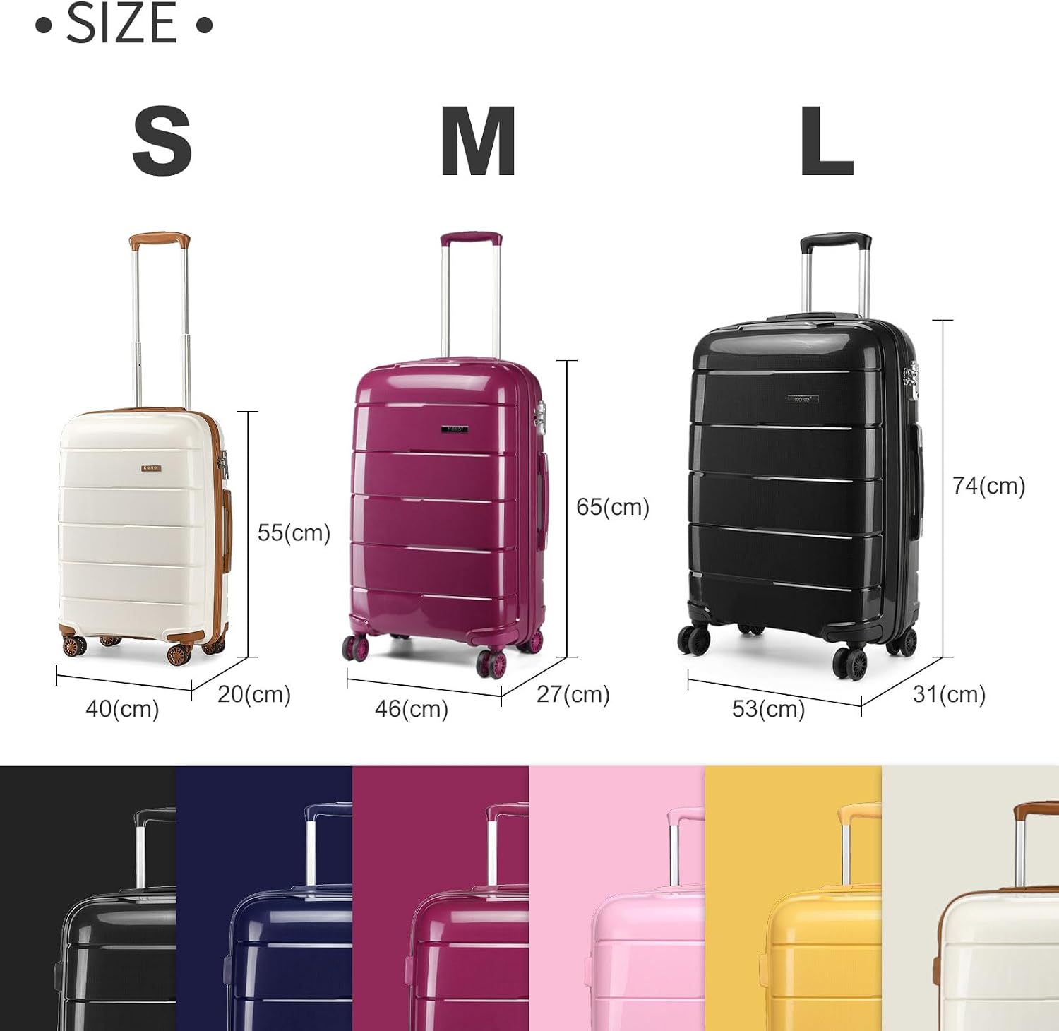 Detalle 2 de Kono Hard Shell 55cm Cabin Suitcase 38L