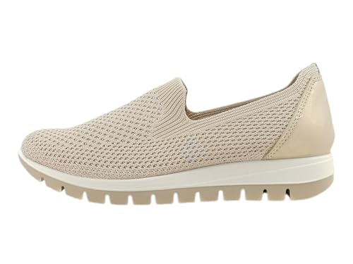 Detalle 2 de IGI&Co 1150033 Cream Platino: Scarpe Donna Slip-On in Tessuto, Comfort e Stile casual
