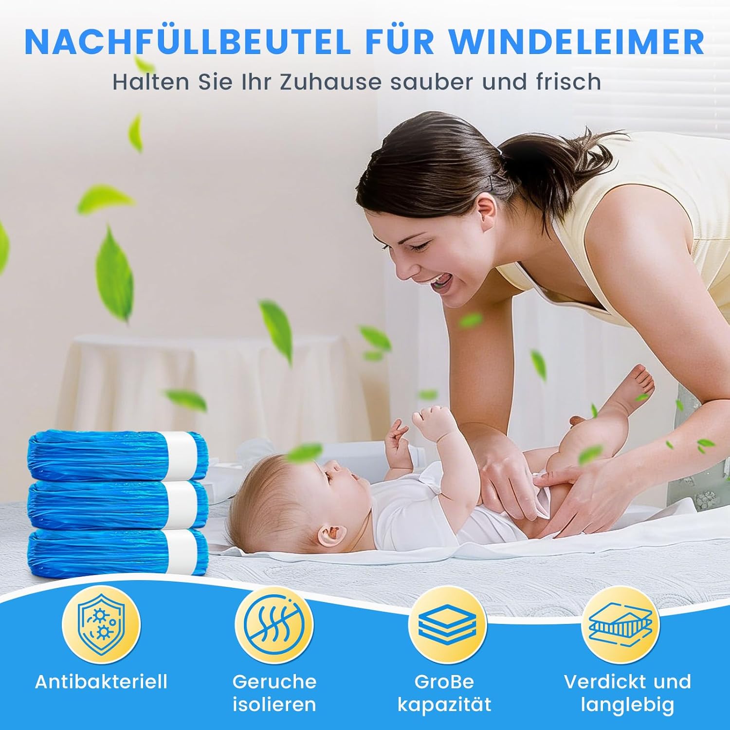 Thumbnail 1 de 12er Windeleimer Nachfüllkassetten (Nachfüllfolie) mit 4,5 m Folienbeuteln – geruchsresistent & einstechschutzstark