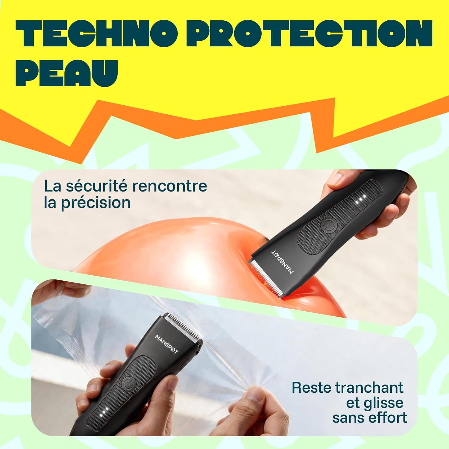 Thumbnail 6 de MANSPOT Tondeuse Corps Homme – Tondeuse intime étanche IPX7, lame en céramique hypoallergénique