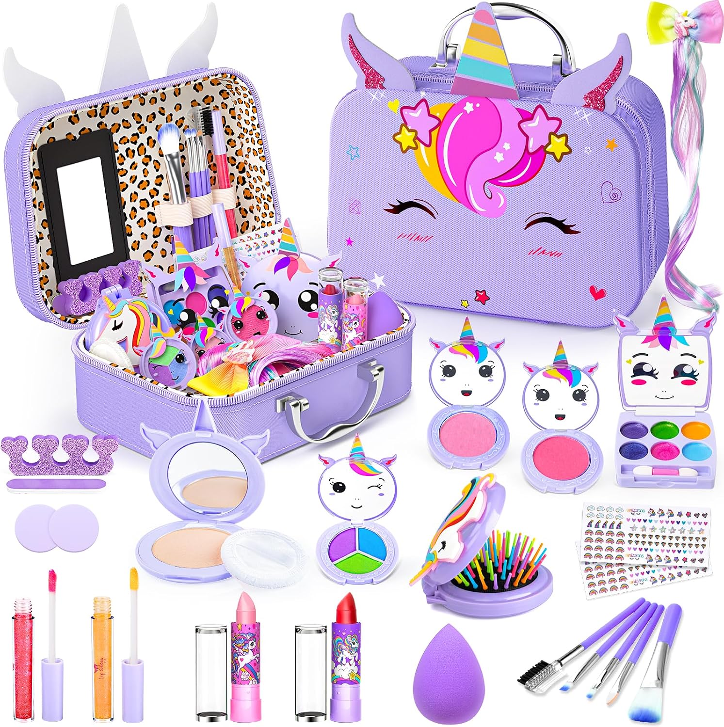 Detalle de Mqsiuve Little Girls Makeup Kit washable set for ages 3–12