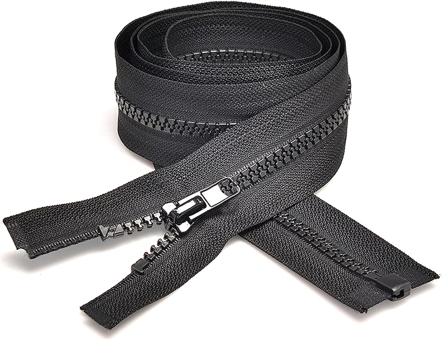 Detalle de Sawoake #5 42-Inch Separating Jacket Zippers, Black Plastic, 2-Pack