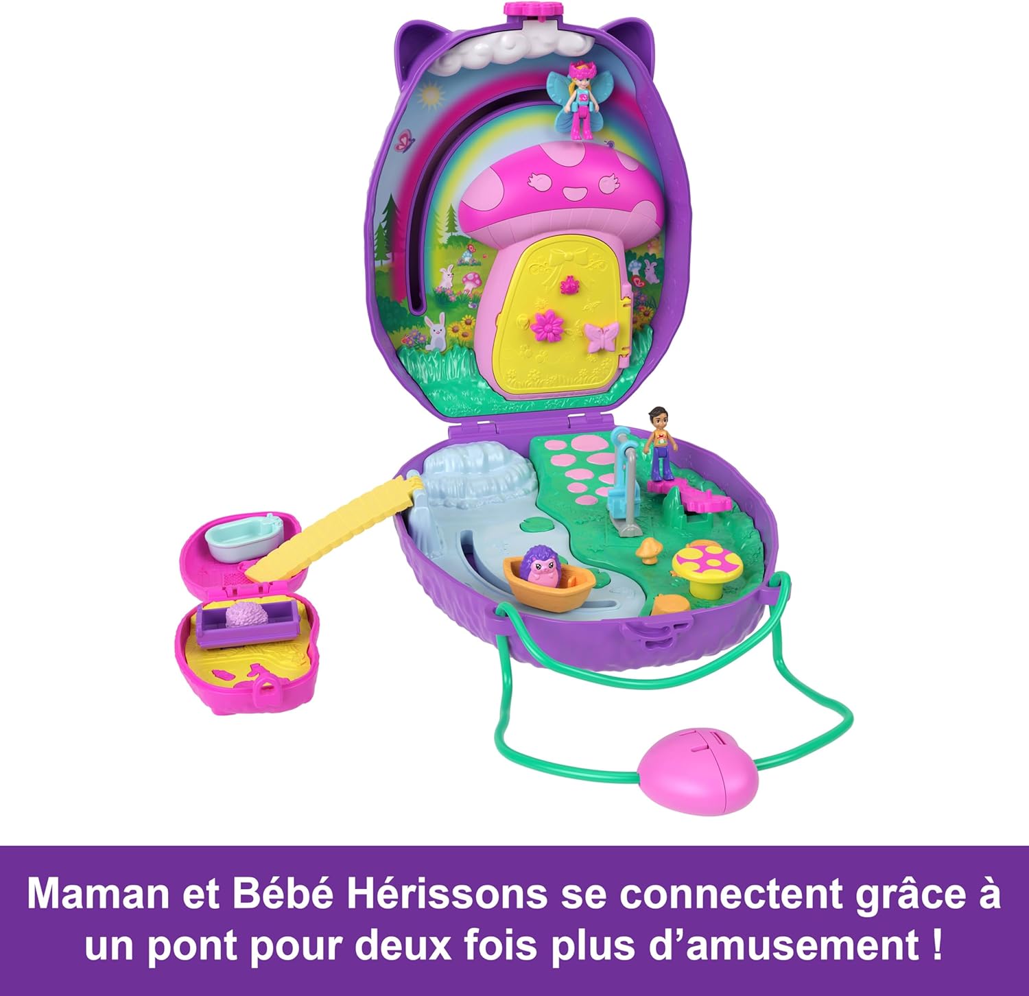Detalle de Polly Pocket JBJ91 Coffret Maman et Bébé Hérissons