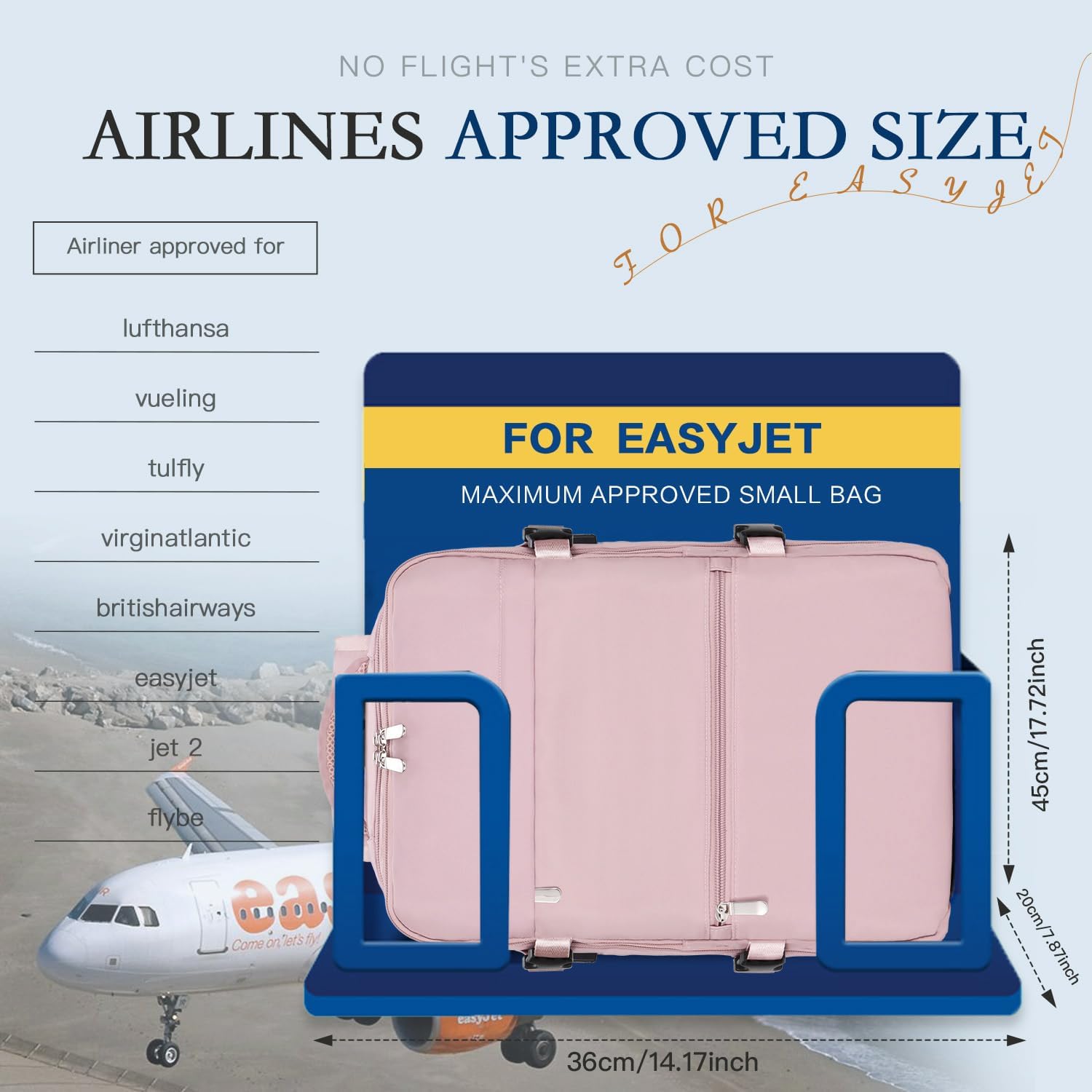Detalle de xlodea Easyjet cabin bag 45x36x20 underseat