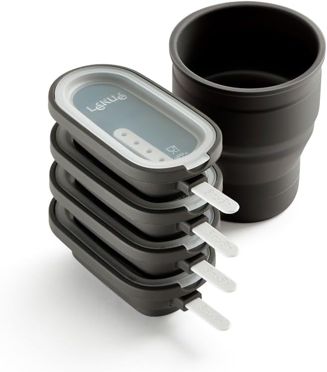 Lékué Set 4 Stück Creamy Eisform plus Silikonbehälter – Silikon, BPA-frei, mikrowellen- sowie ofengeeignet