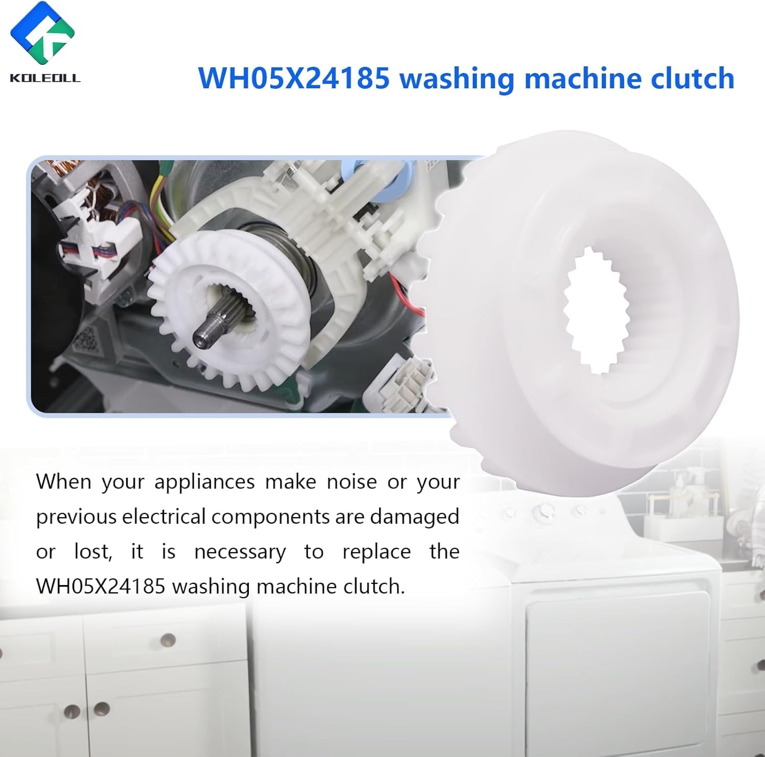 Detalle de KOLEOLL WH05X24185 Washing Machine Clutch, 2-Piece Replacement for GE and Hotpoint