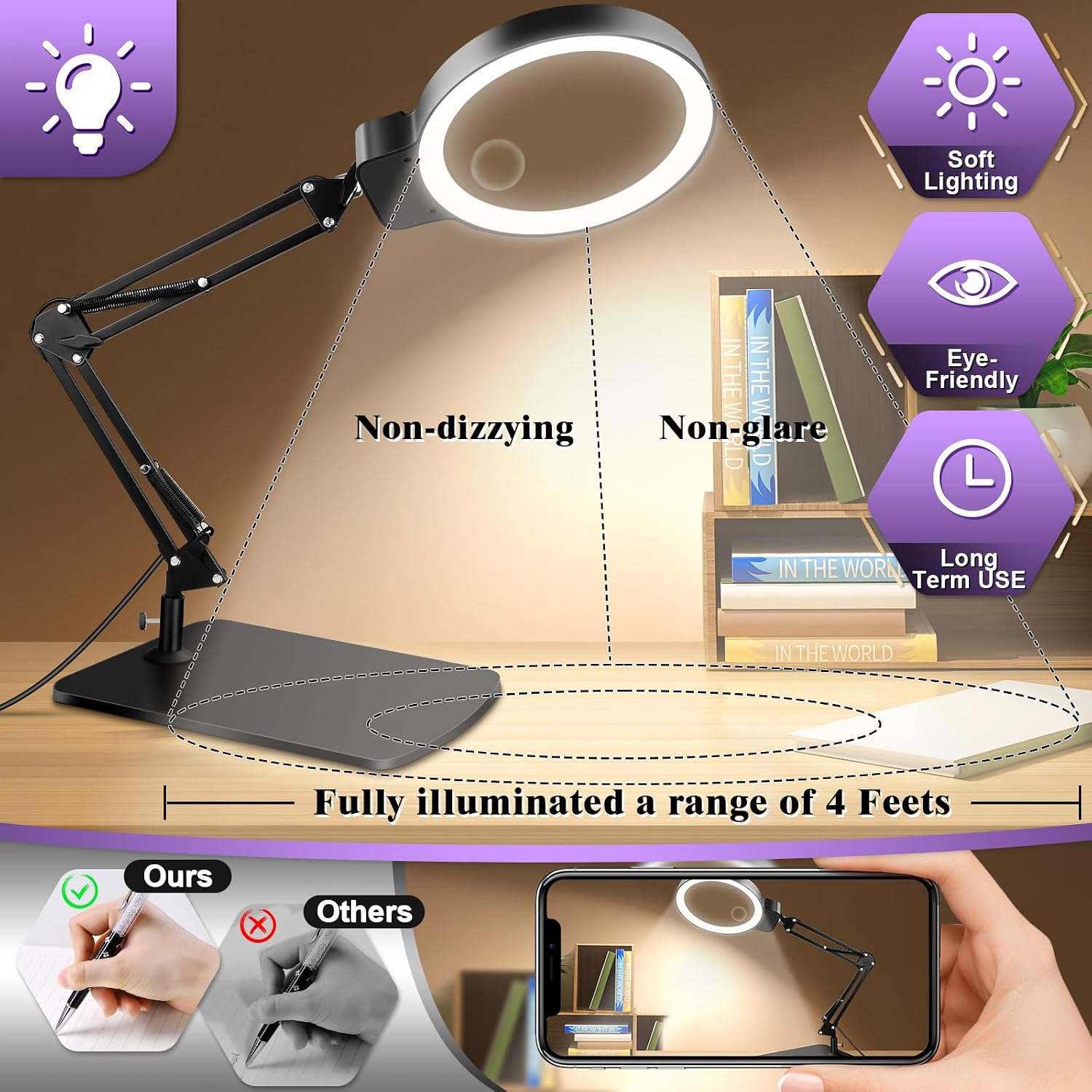 Detalle de Lighted Magnifying Glass with Stand, 5-inch