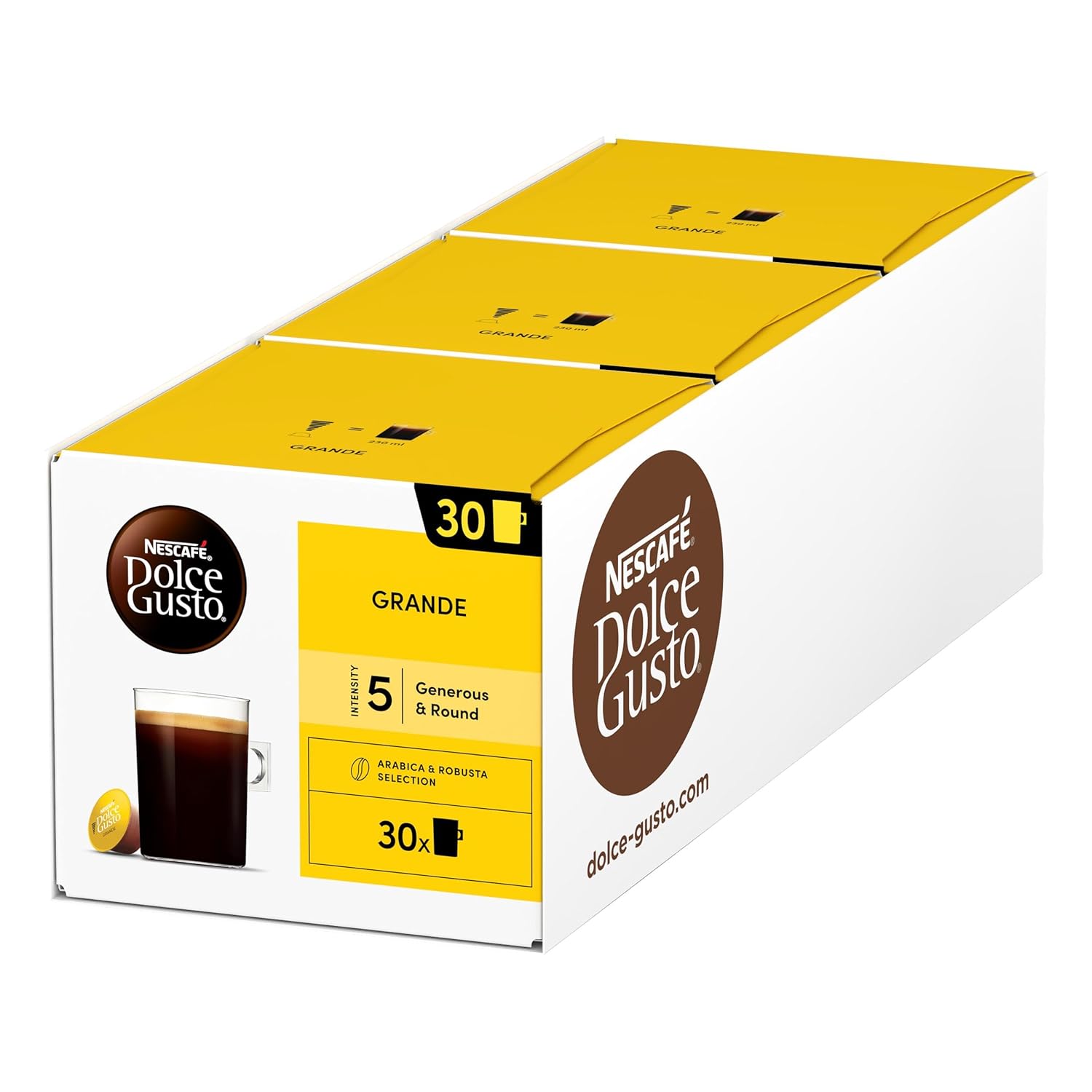 Detalle de NESCAFÉ Dolce Gusto Grande Kaffeekapseln – 3er Vorratspack (3 x 30 Kapseln)