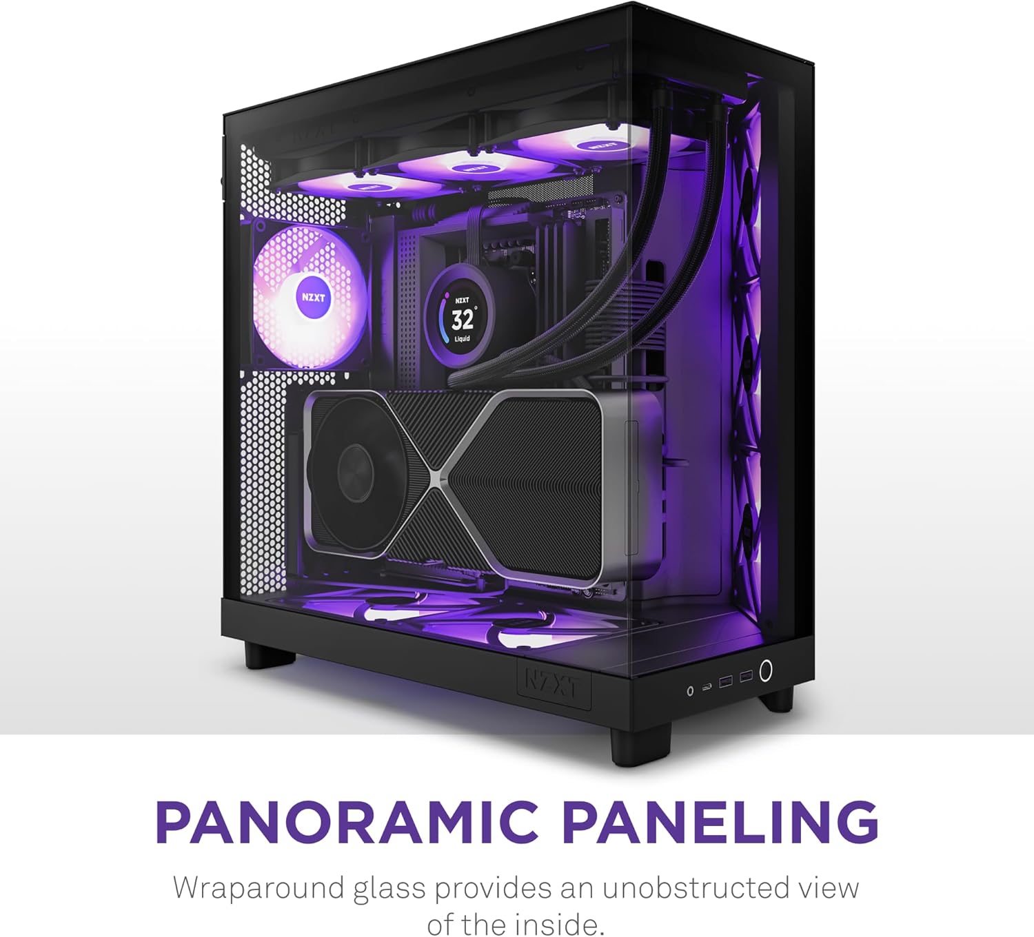 Detalle 2 de NZXT H6 Flow RGB boîtier moyen‑tour 3x120 mm