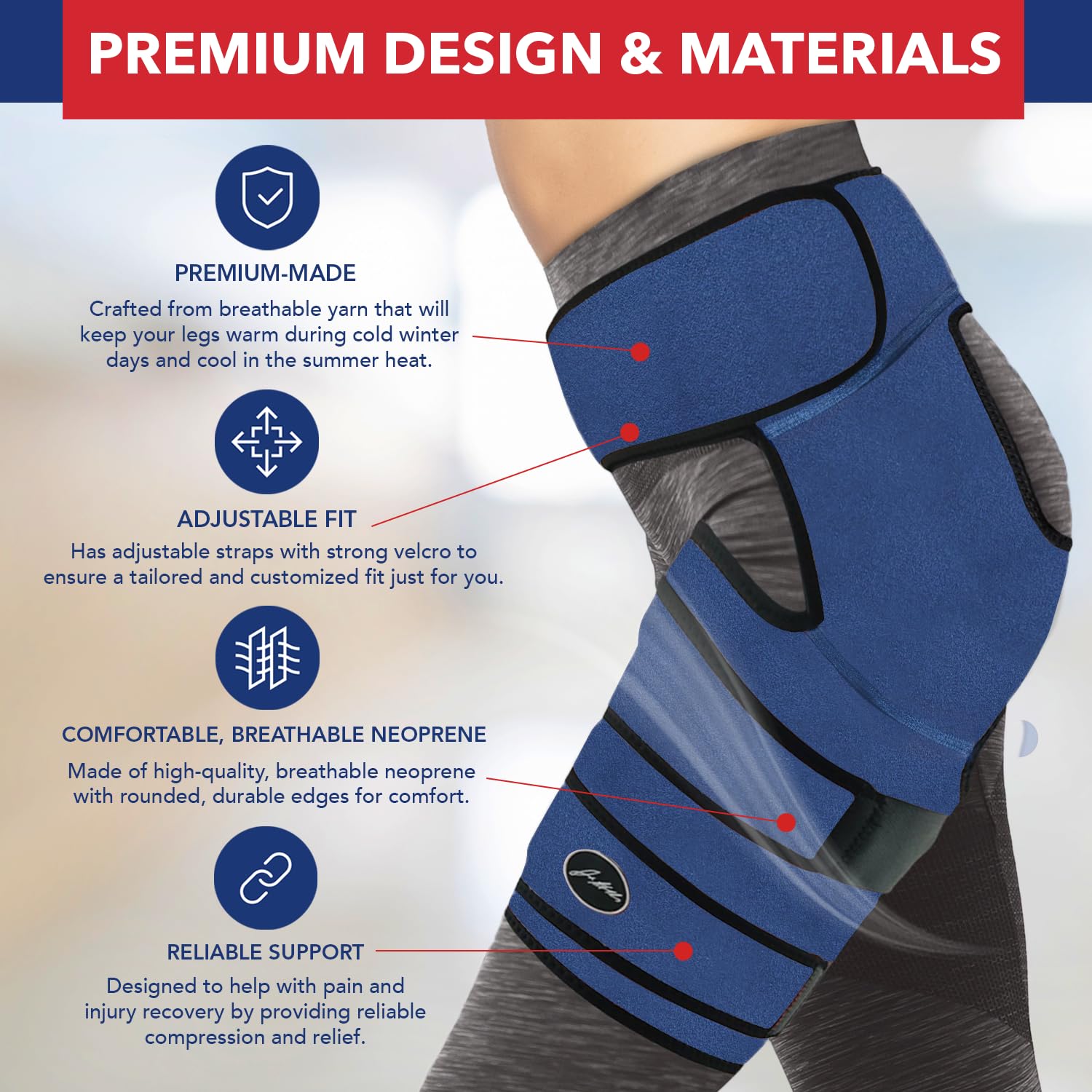 Detalle de Hip brace stabilising support for left leg