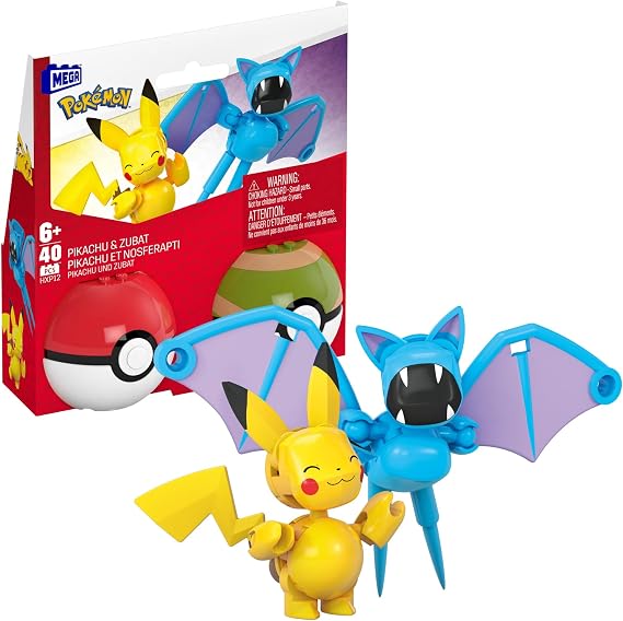 Detalle de Mega Pokémon HXP12: Conjunto de construcción Pikachu y Zubat