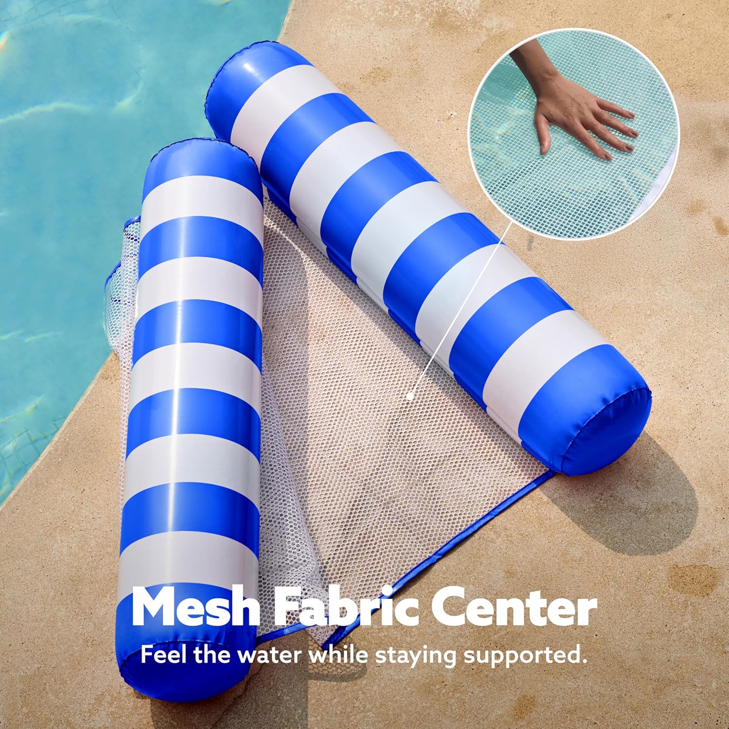 Thumbnail 4 de Sloosh 2-Packung Hängematte Pool Floats 4-in-1 – Vielseitige Aufblasbare Liege für Erwachsene