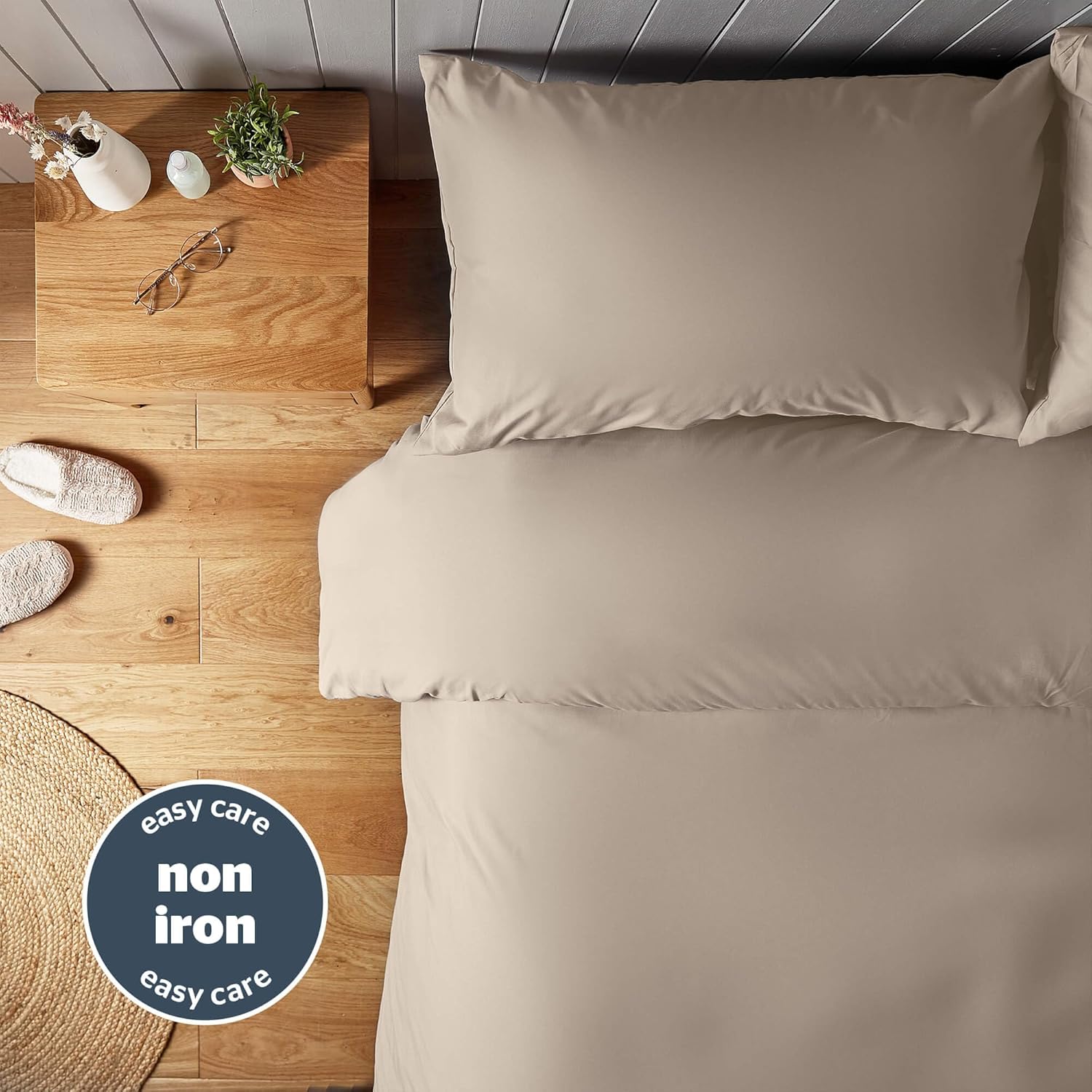 Thumbnail 3 de Silentnight Supersoft Duvet Set (King) – Cosy, Delicate Touch Microfibre with Button Fastening, Natural