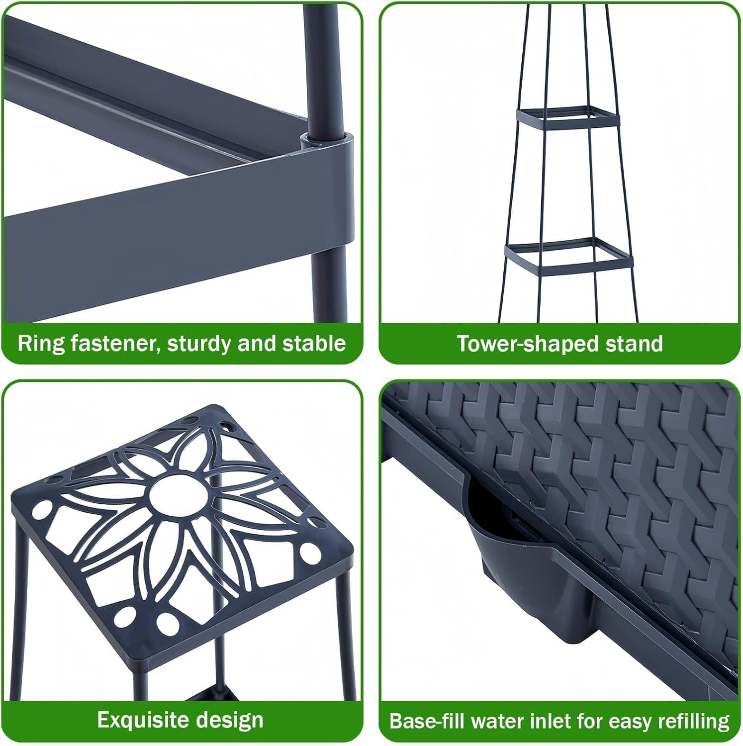 Thumbnail 5 de Self-Watering Tomato Planter Cage with Adjustable 4-Tier Metal Trellis (Detachable) Raised Garden Bed Support Box