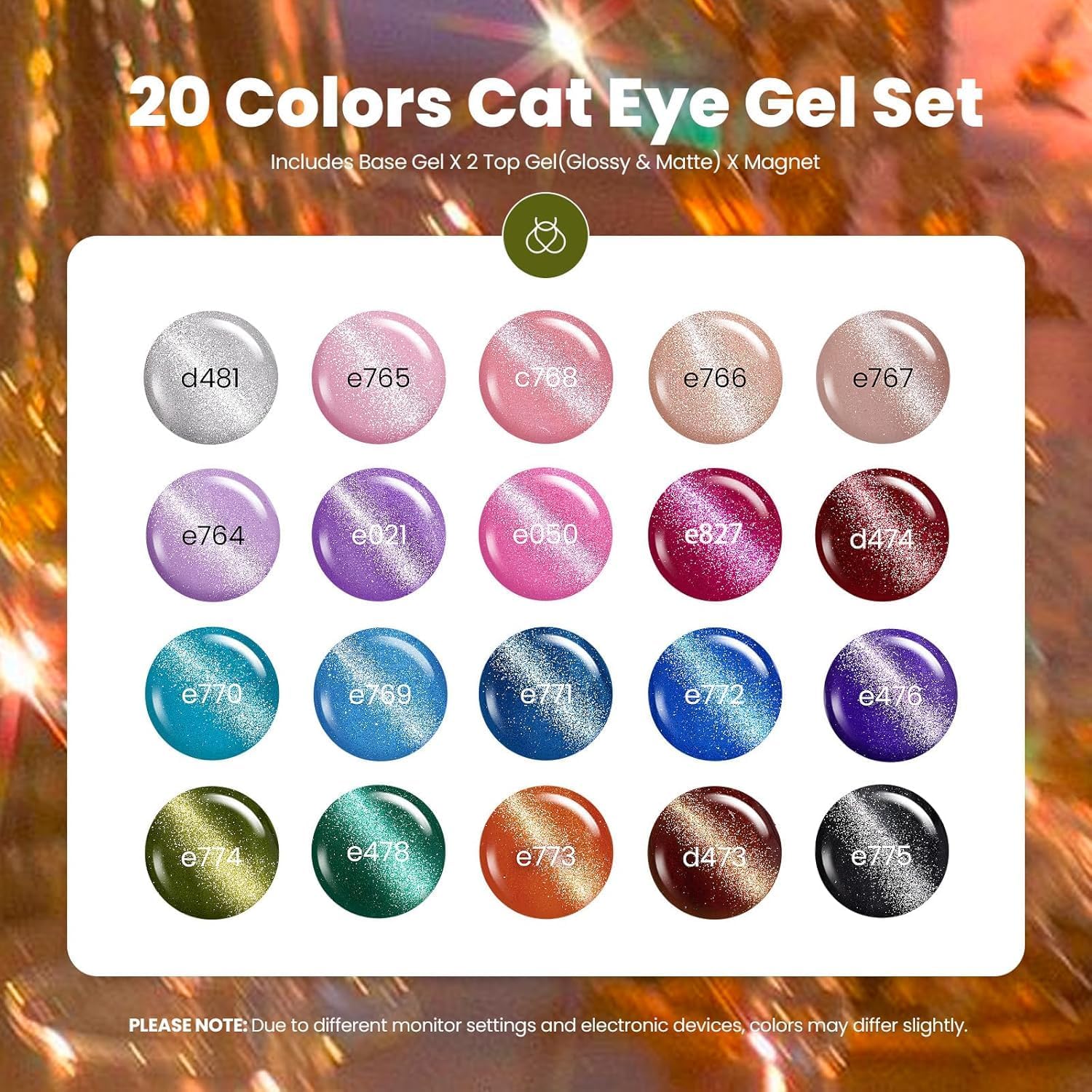 Detalle 2 de Beetles Cat Eye Gel Nail Polish Set 20 Colors ๐