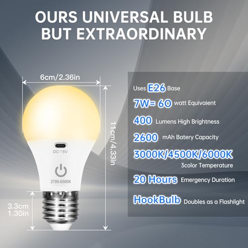 Thumbnail 2 de Kimjo bombilla recargable USB E27 con mando y 3 colores regulables (7W)