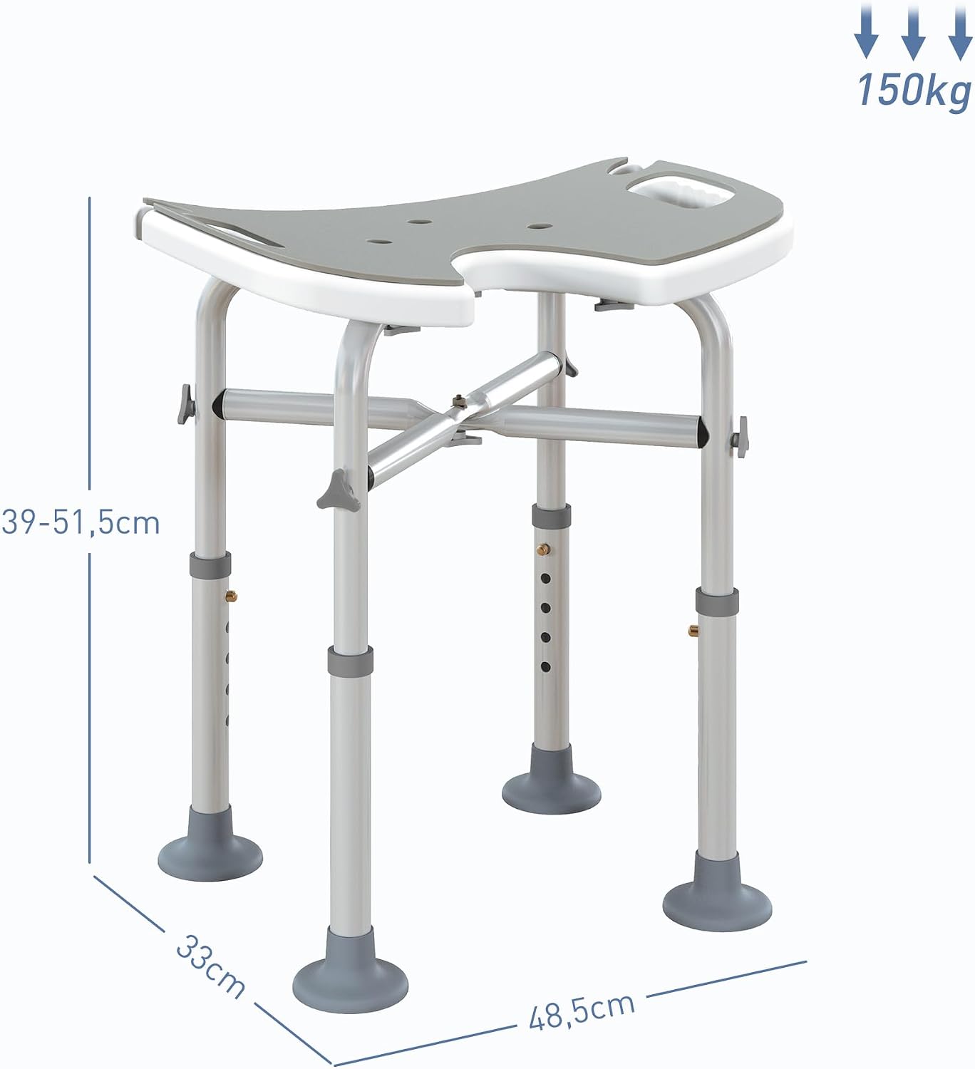 Thumbnail 6 de HOMCOM Tabouret de Douche réglable 39–51,5 cm
