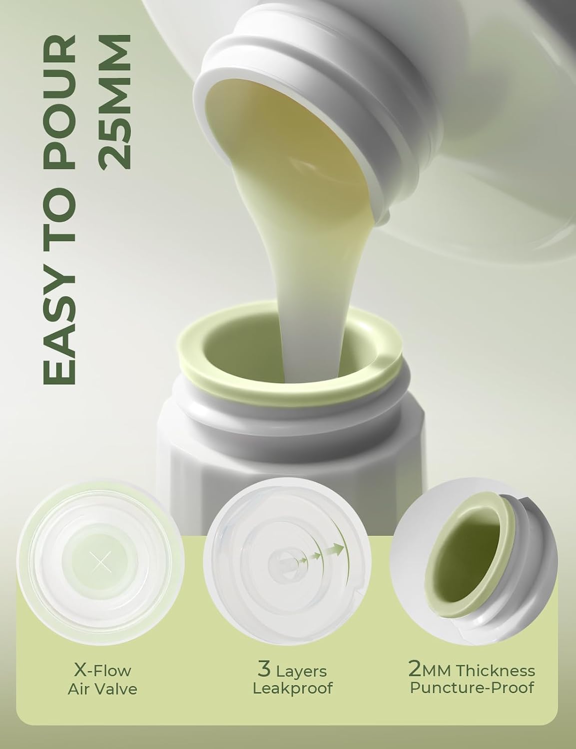 Detalle de Yiorxu Reiseflaschen zum Befüllen (9-teilig) mit 90 ml + 30 ml Silikon-Behältern und TSA-Handgepäck-Set