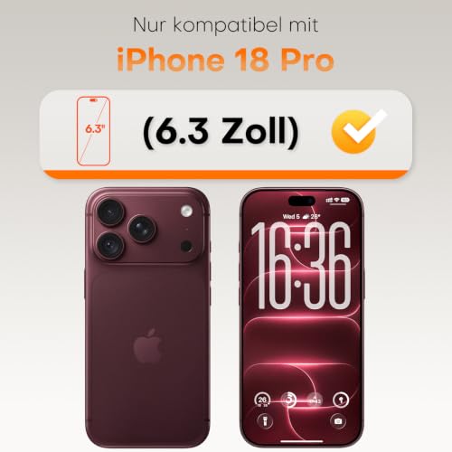 Detalle 2 de TOCOL Privacy-Schutzfolie für iPhone 18 Pro 6,3 Zoll – militärischer Schutz, einfache Montage