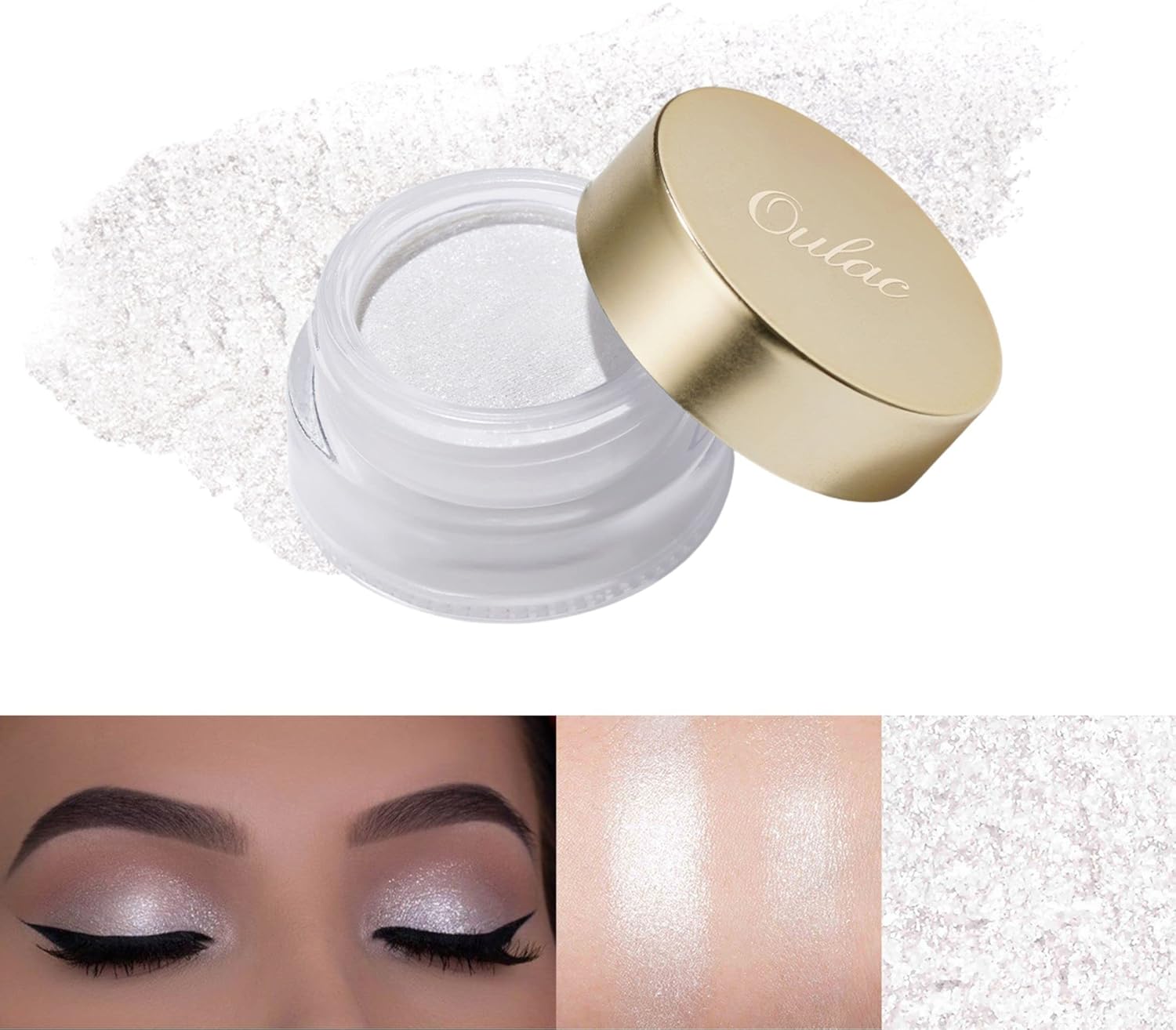 Thumbnail 6 de Oulac Ombretto opaco bianco impermeabile, 6 g – durata fino a 16 ore, asciugatura rapida, vegan