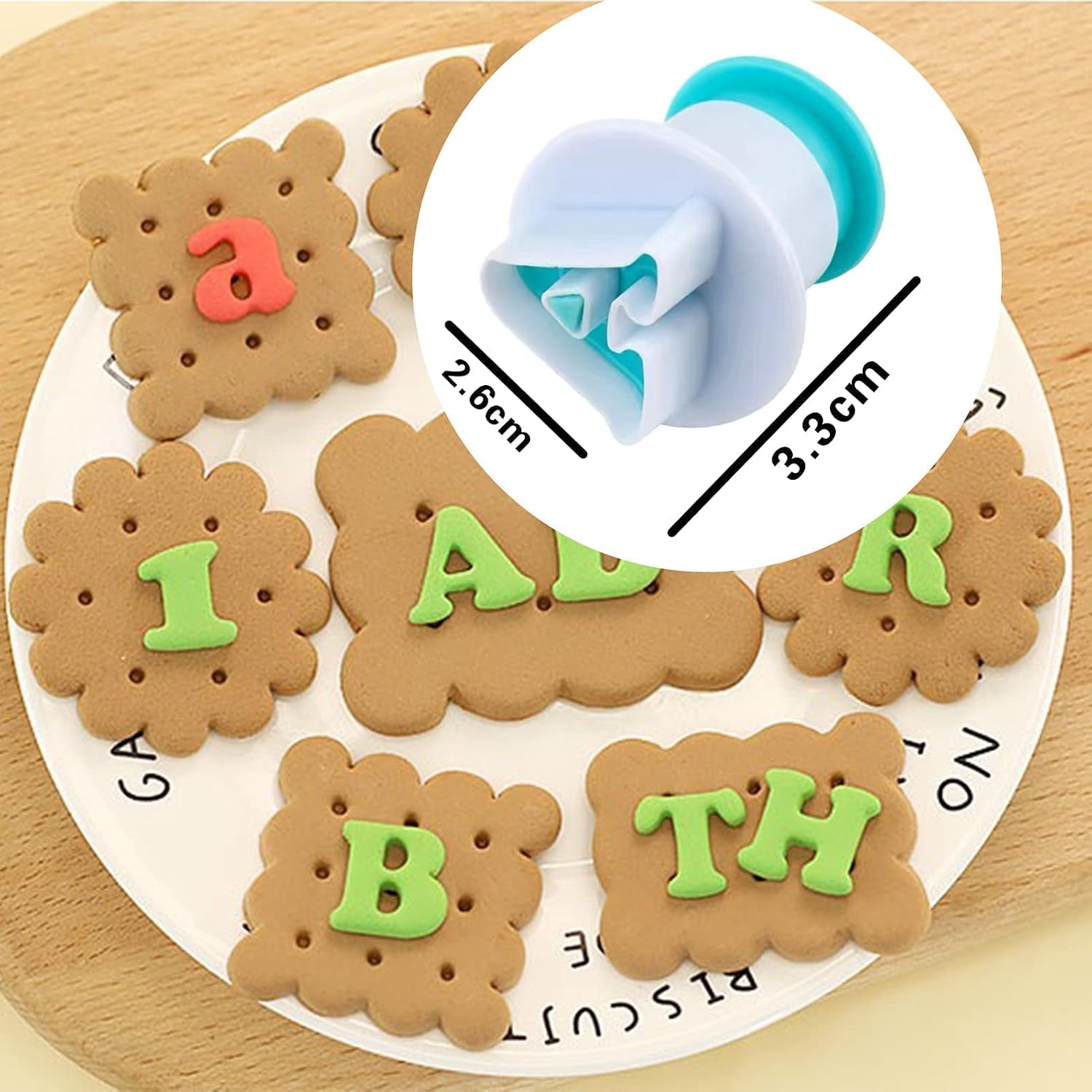 Thumbnail 6 de 26 Pieces Alphabet Cookie Cutter and Letter Stamps Set for Fondant, Cake Decorating and Biscuit Making