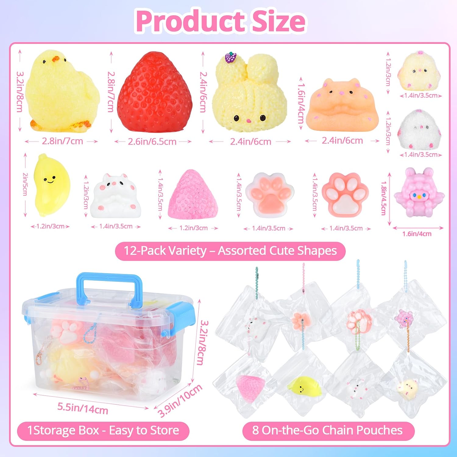 Detalle 2 de Tedmax ST-004 12-Piece Soft Slow-Rising TPR Sensory Toy Set
