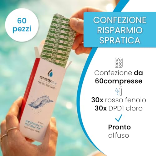 Thumbnail 7 de SMARDY Kit Test Piscina pH/Cloro Libero/Bromo, 60 Pastiglie Rapide