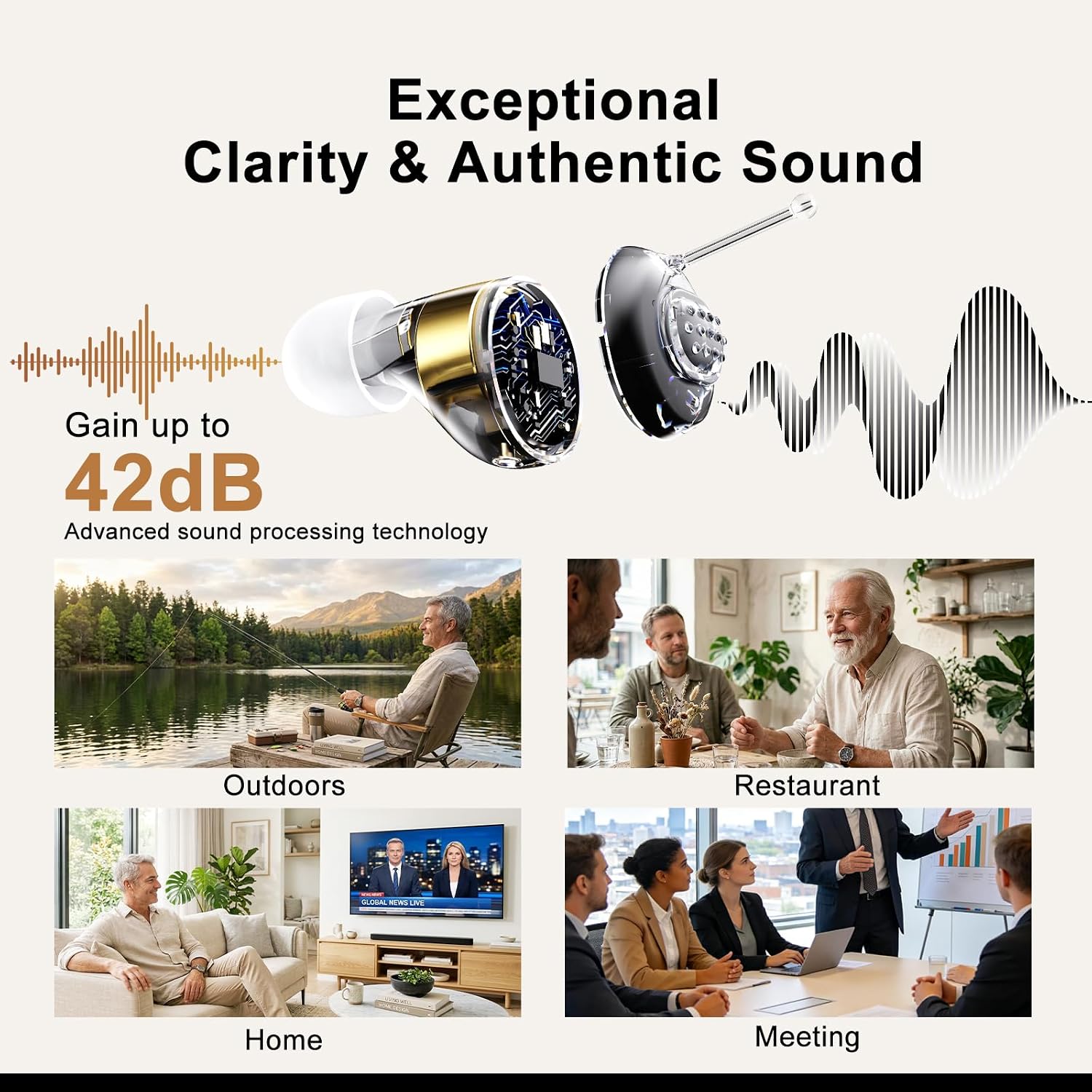 Detalle de Jinghao JH-A26A Rechargeable Hearing Aids with Multi-Channel DSP