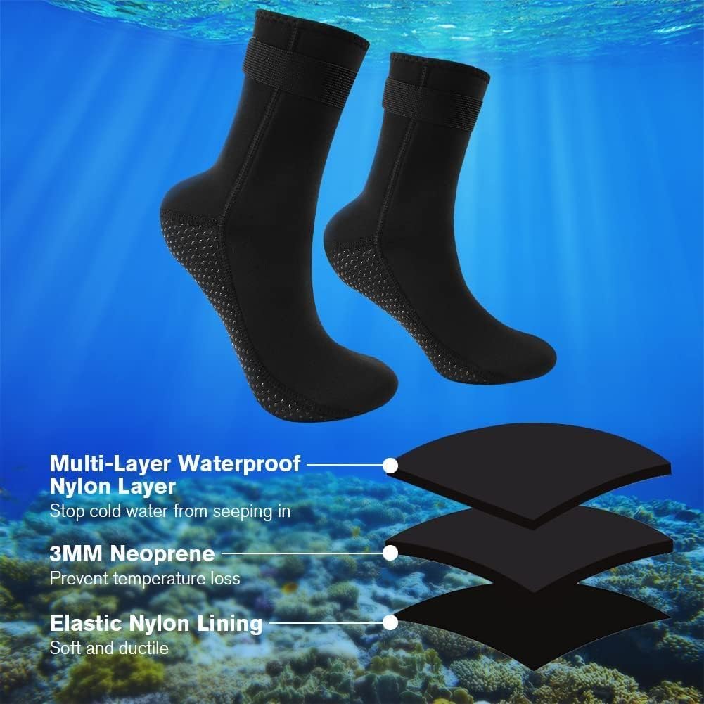Thumbnail 4 de Flintronic Chaussettes de plongée en néoprène 3 mm – antidérapantes pour femmes et hommes