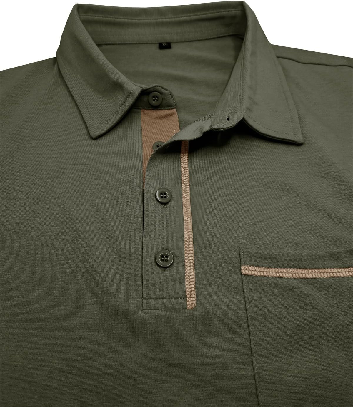 Thumbnail 3 de Herren Langarm-Poloshirt mit Brusttasche aus Baumwolle/Polyester/Elasthan