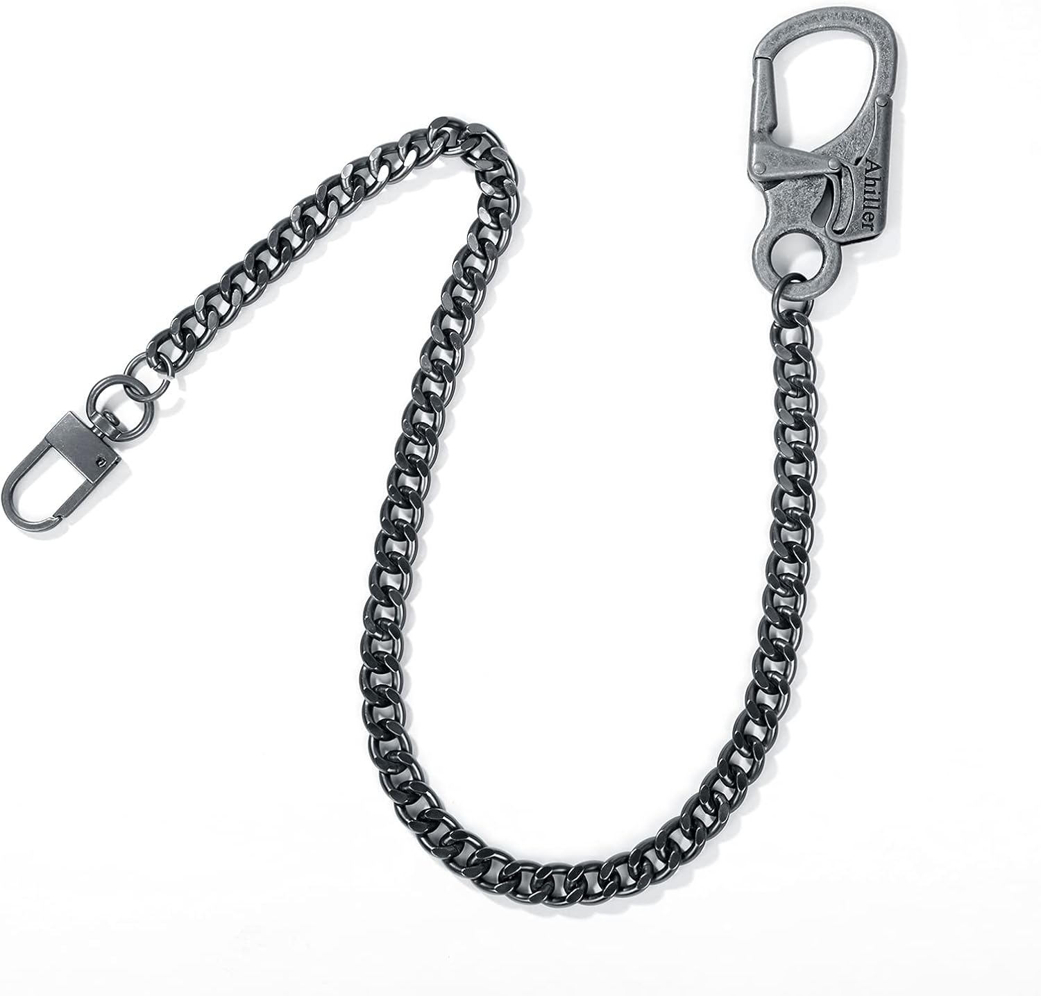 Thumbnail 6 de Ahiller Chaîne de Portefeuille pour Homme – mousqueton renforcé et chaîne en acier inoxydable, Gris acier QK-1P